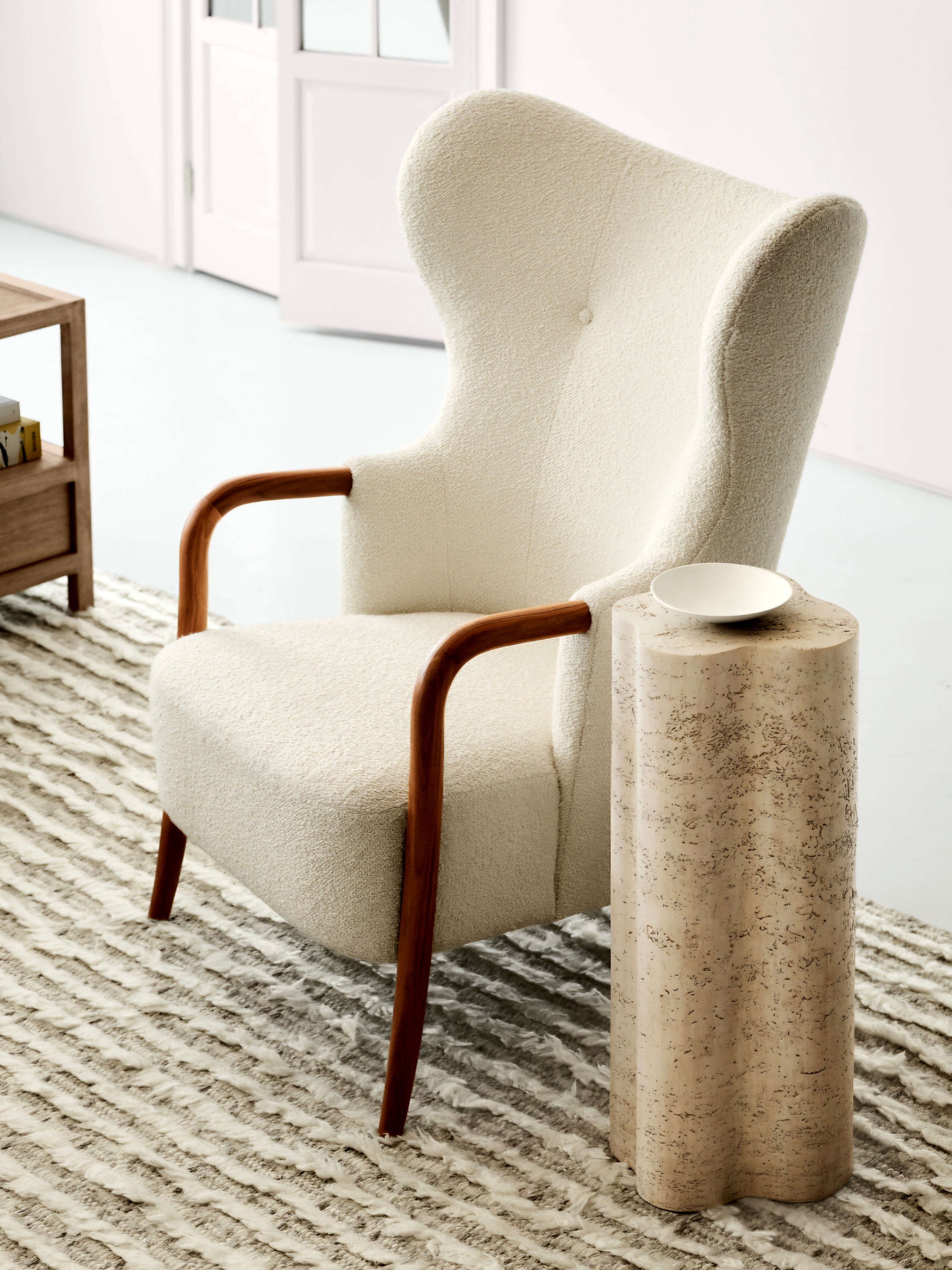 THE ONE × Laso — Ivory Bouclé Accent Chair