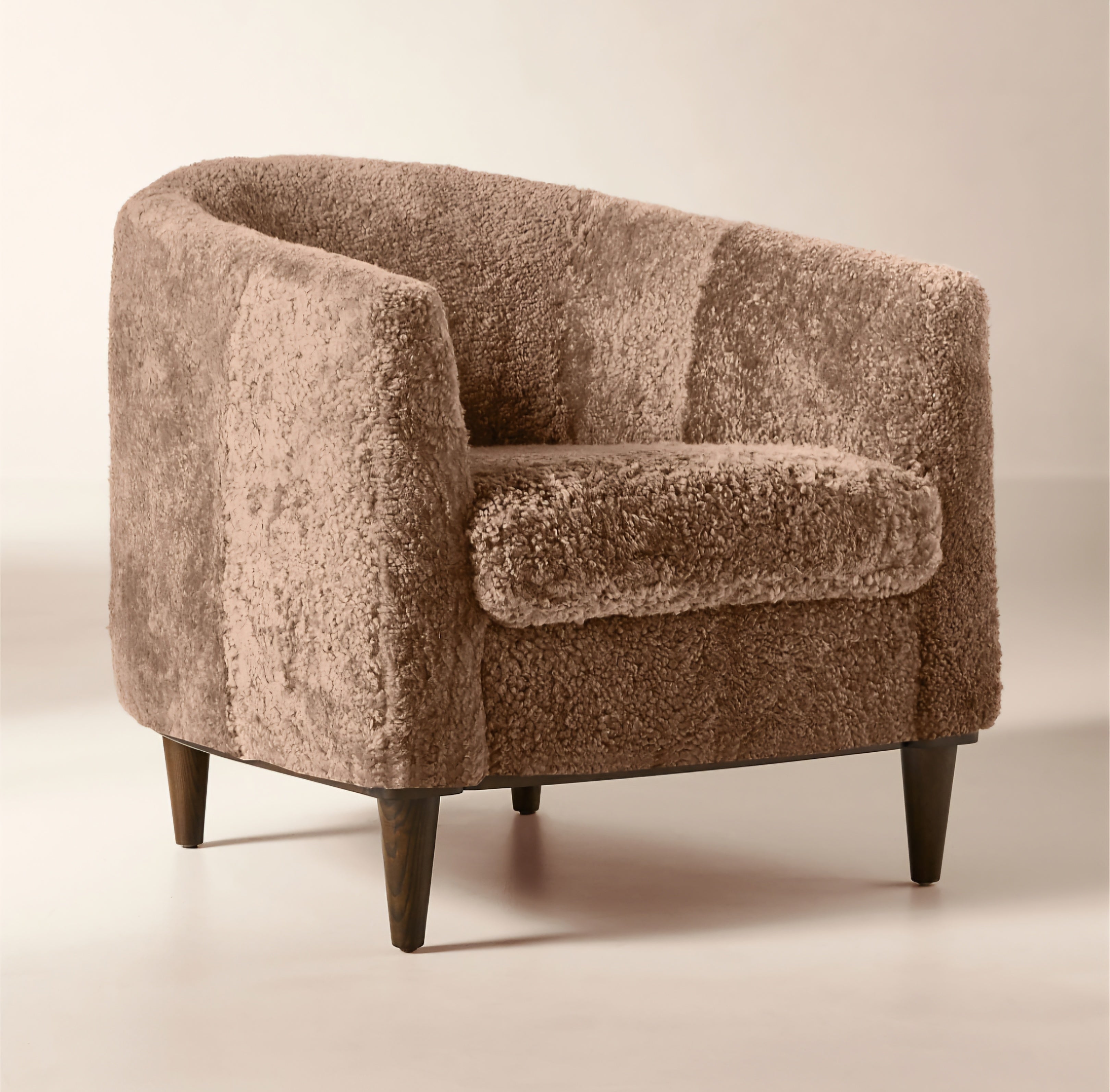 THE ONE × Mayfair — Taupe Shearling Accent Chair
