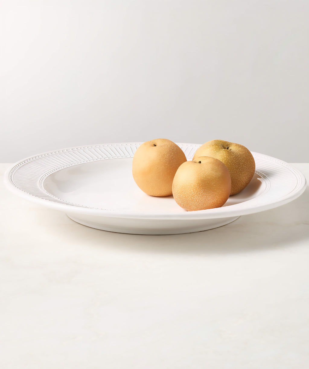 THE ONE × Iliana — White Stoneware Round Serving Platter