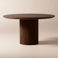 THE ONE × Davison — 55" Round Fluted Dark Oak Dining Table