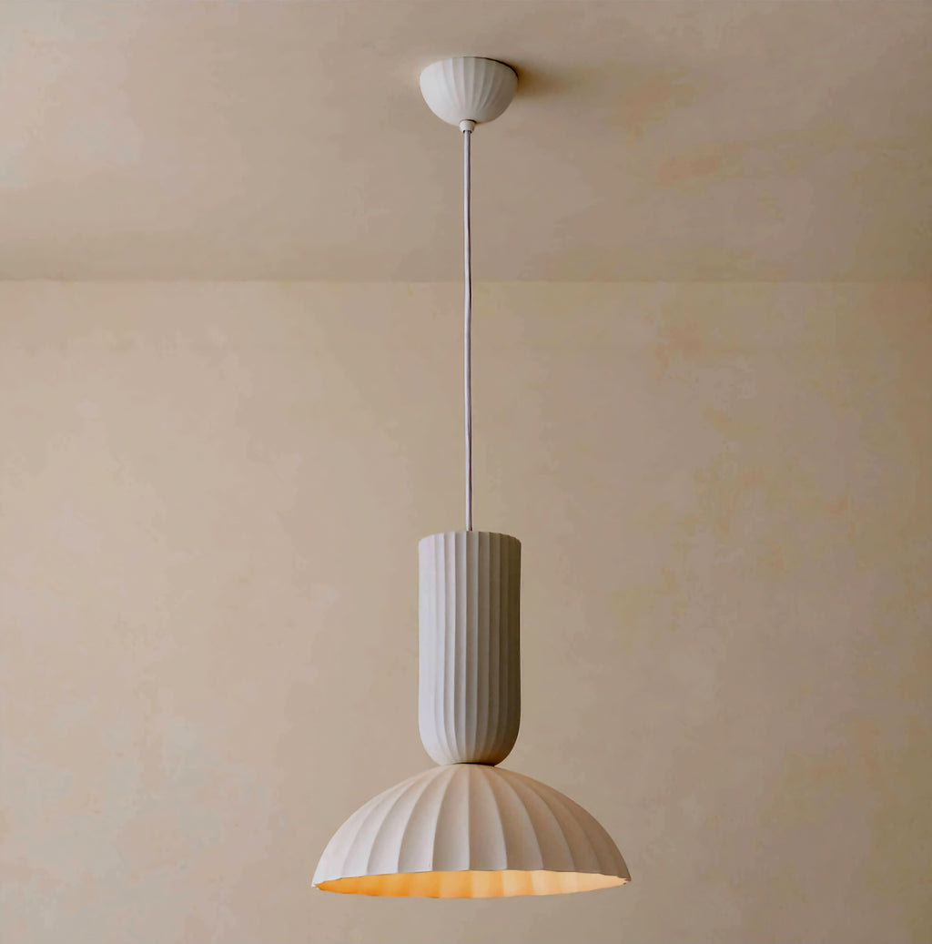 THE ONE × Jeanne — Fluted White Porcelain Dome Pendant Light