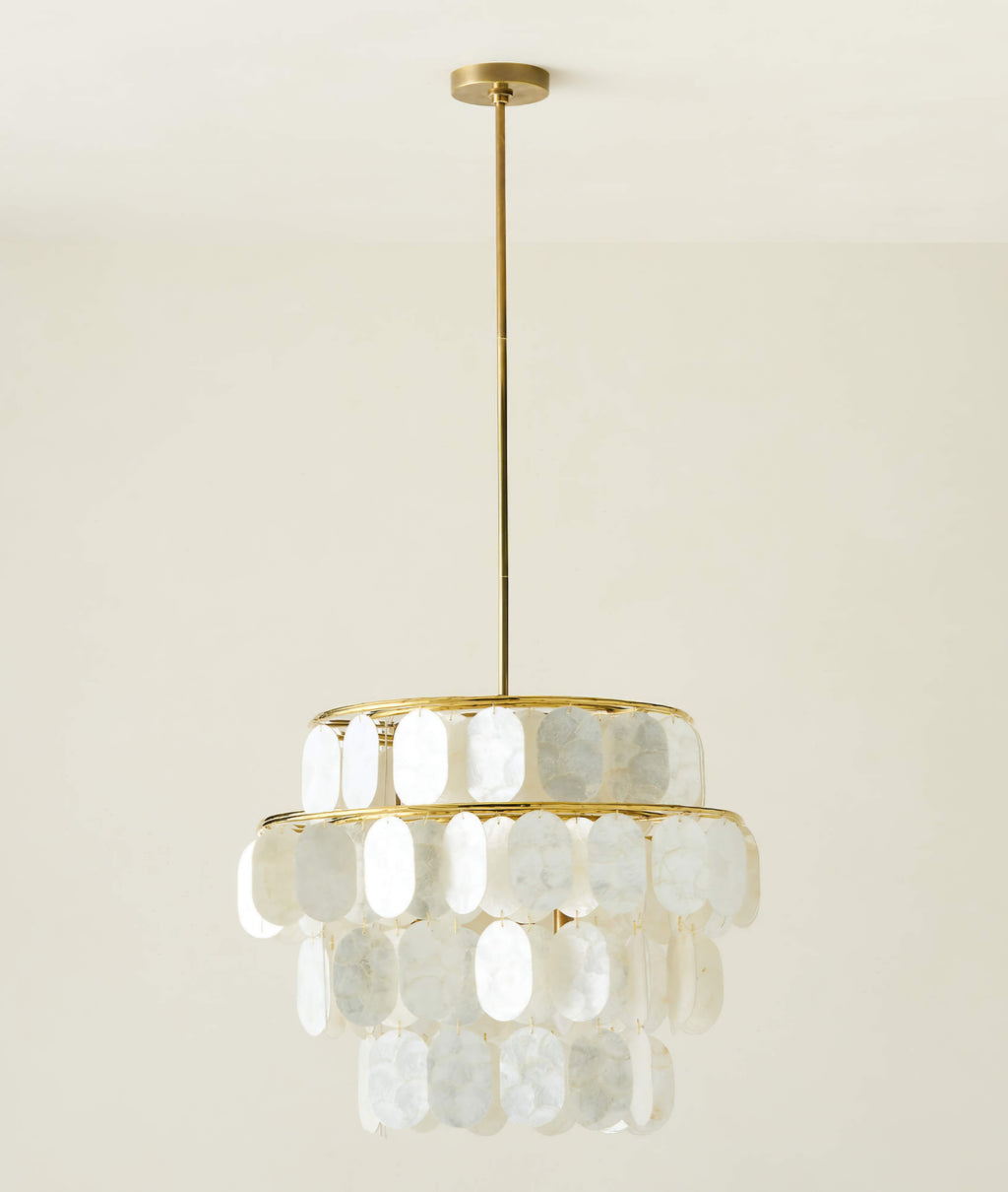 THE ONE × Terese — Aged Brass Capiz Pendant Light