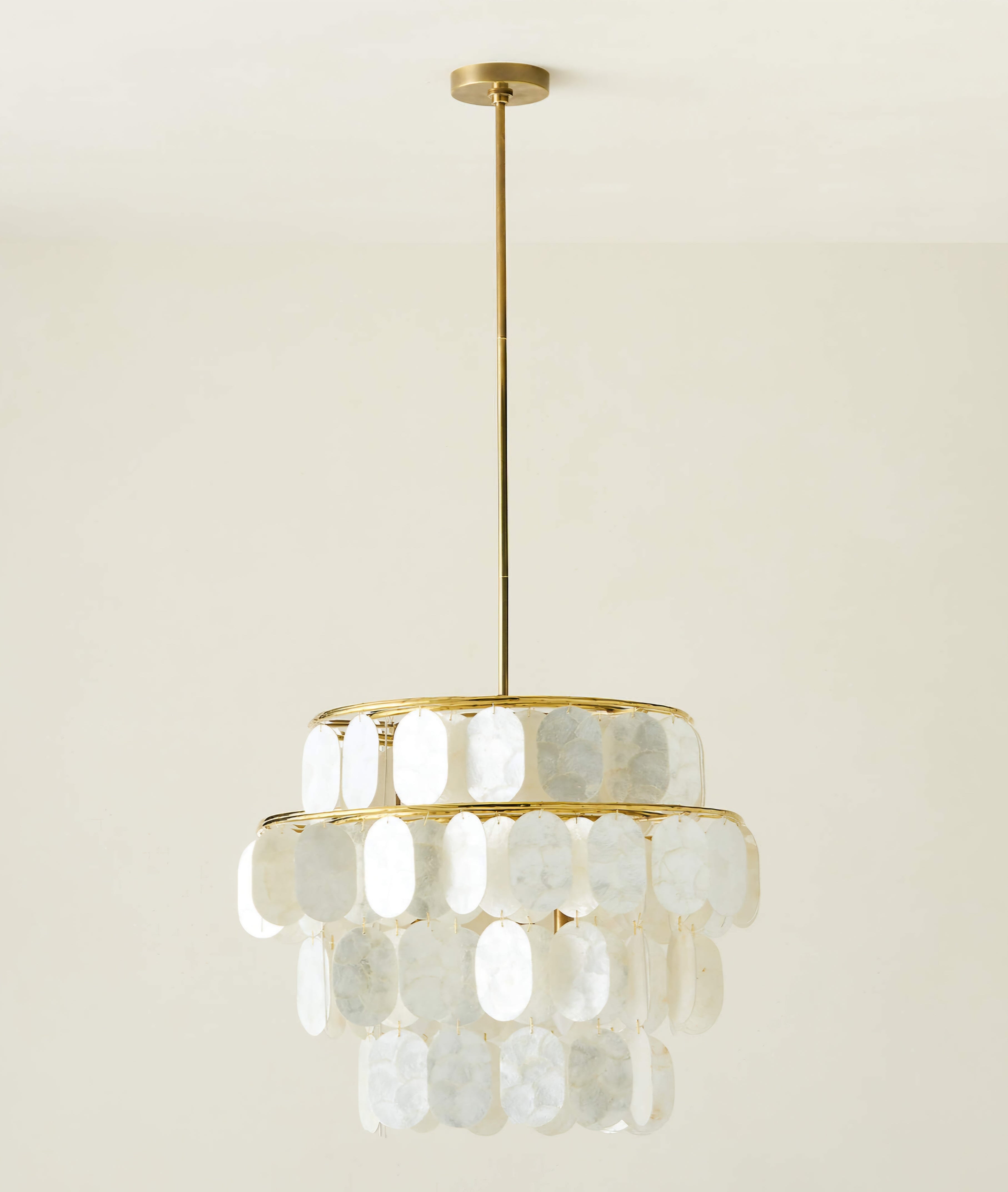THE ONE × Terese — Aged Brass Capiz Pendant Light