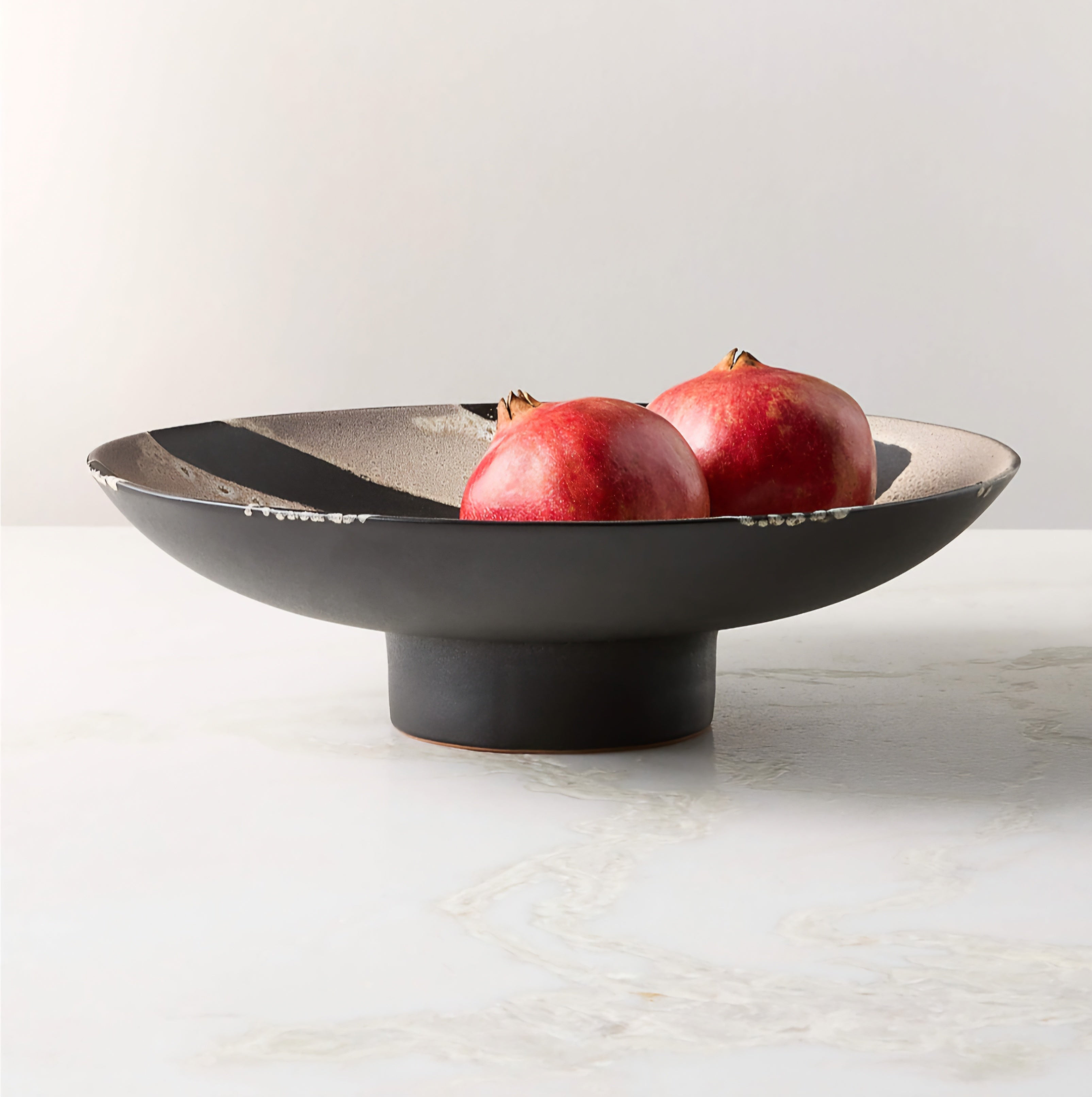THE ONE × Adler — Black Ceramic Pedestal Serving Bowl