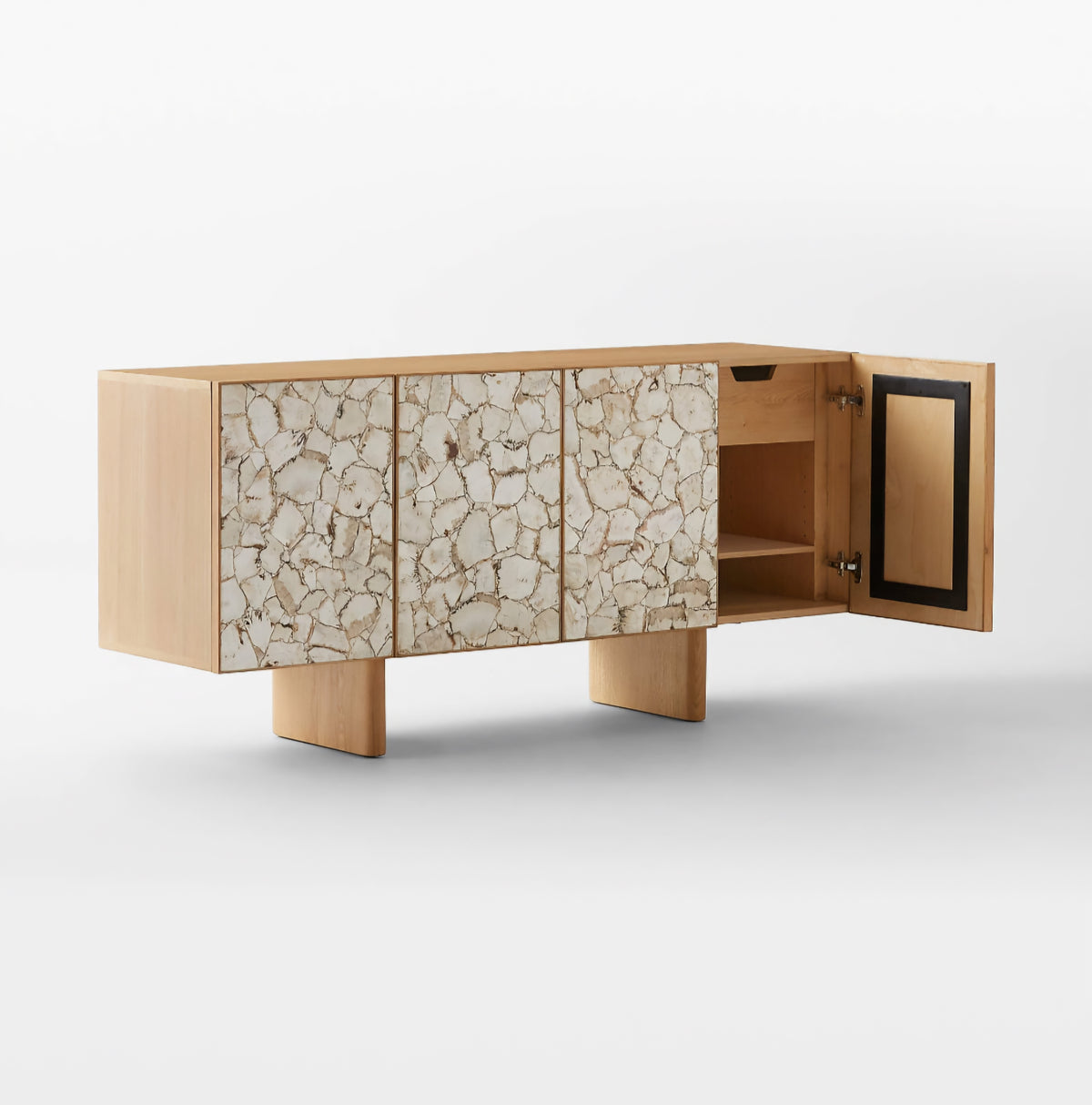 THE ONE × Lina — Stone and White Oak Credenza