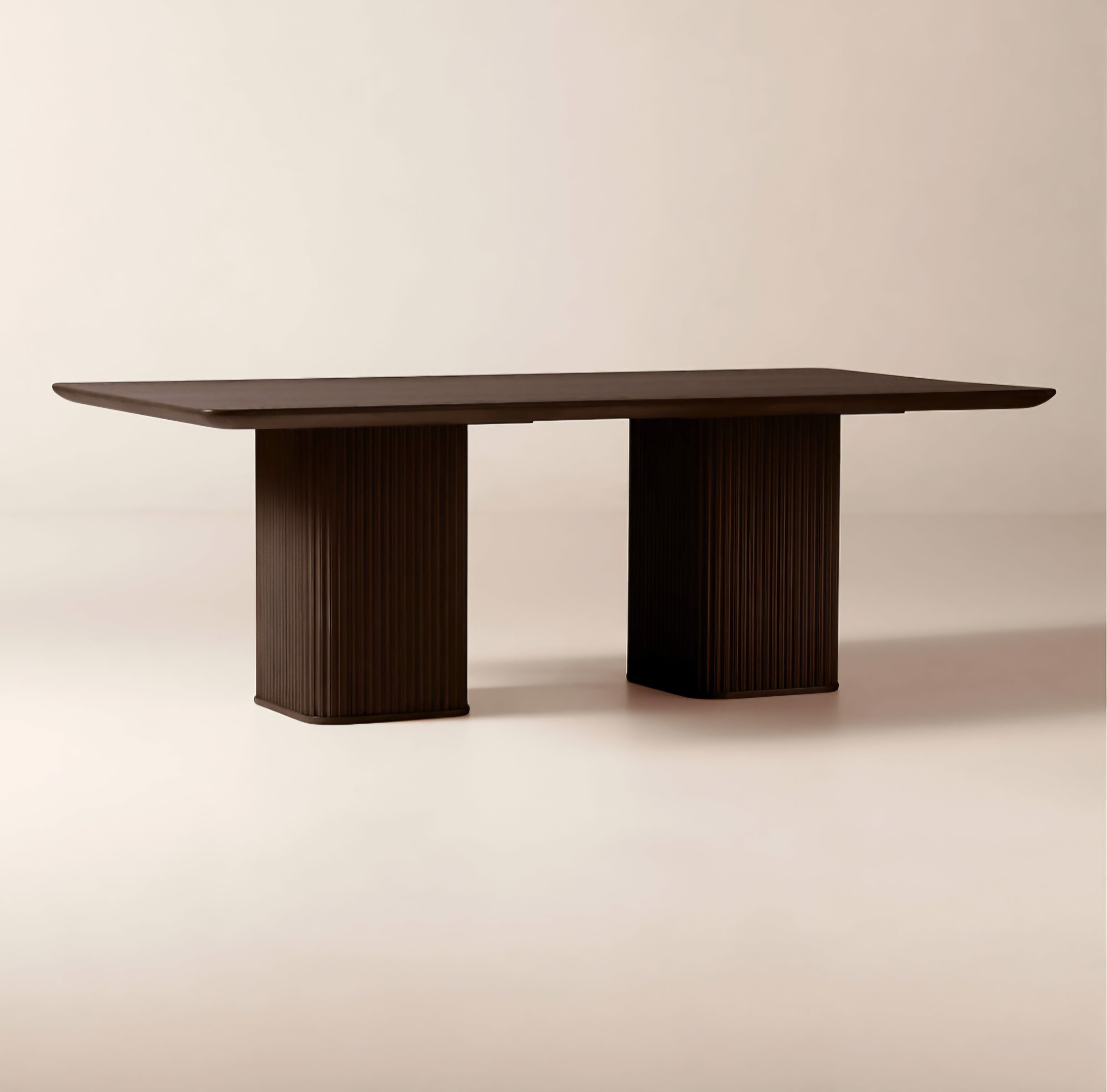 THE ONE × Davison — 55" Round Fluted Dark Oak Dining Table