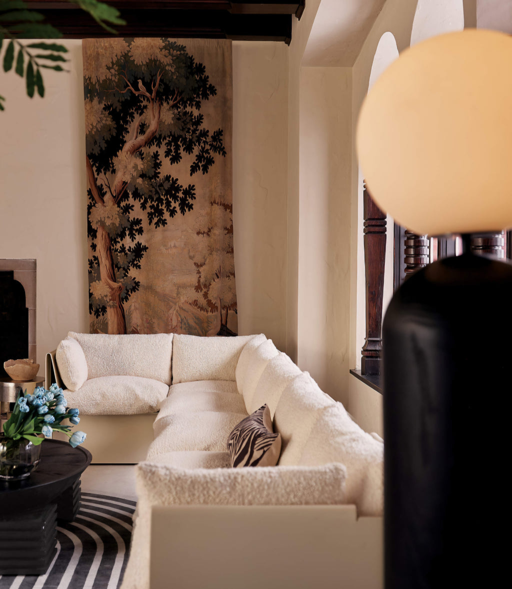 THE ONE × Ori — Globe Floor Lamp with Black Wood Base