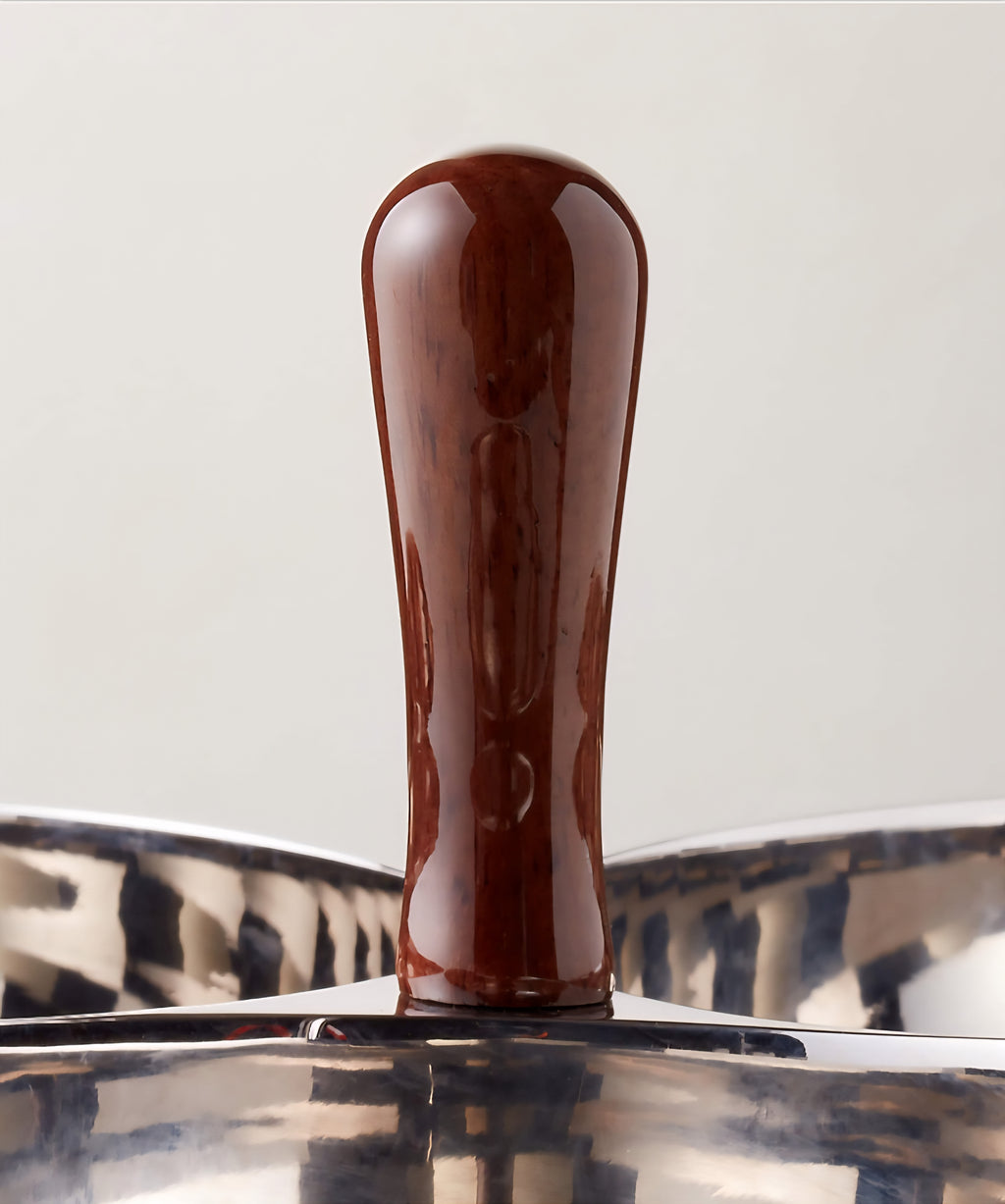 THE ONE × Kalman — Polished Stainless Steel and Walnut Serving Bowl Trio