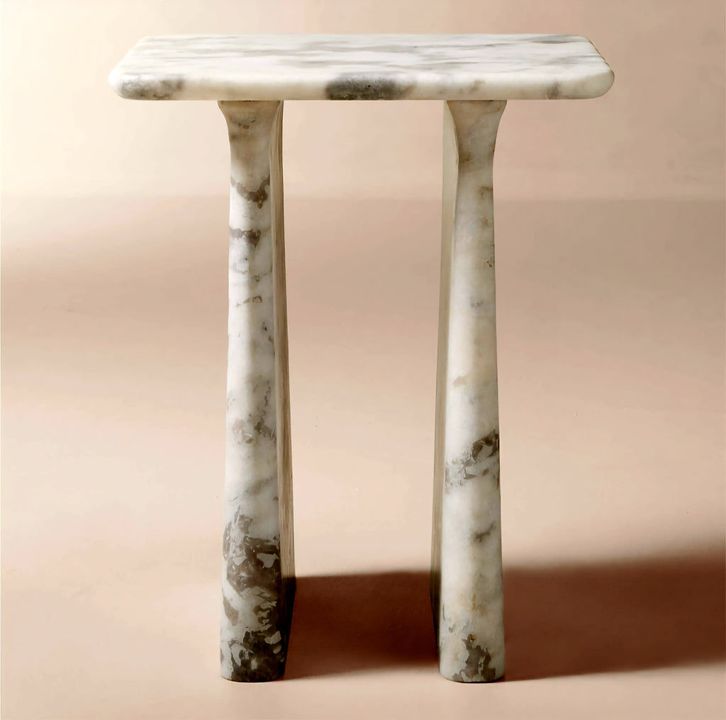THE ONE × Almera — White Marble Side Table