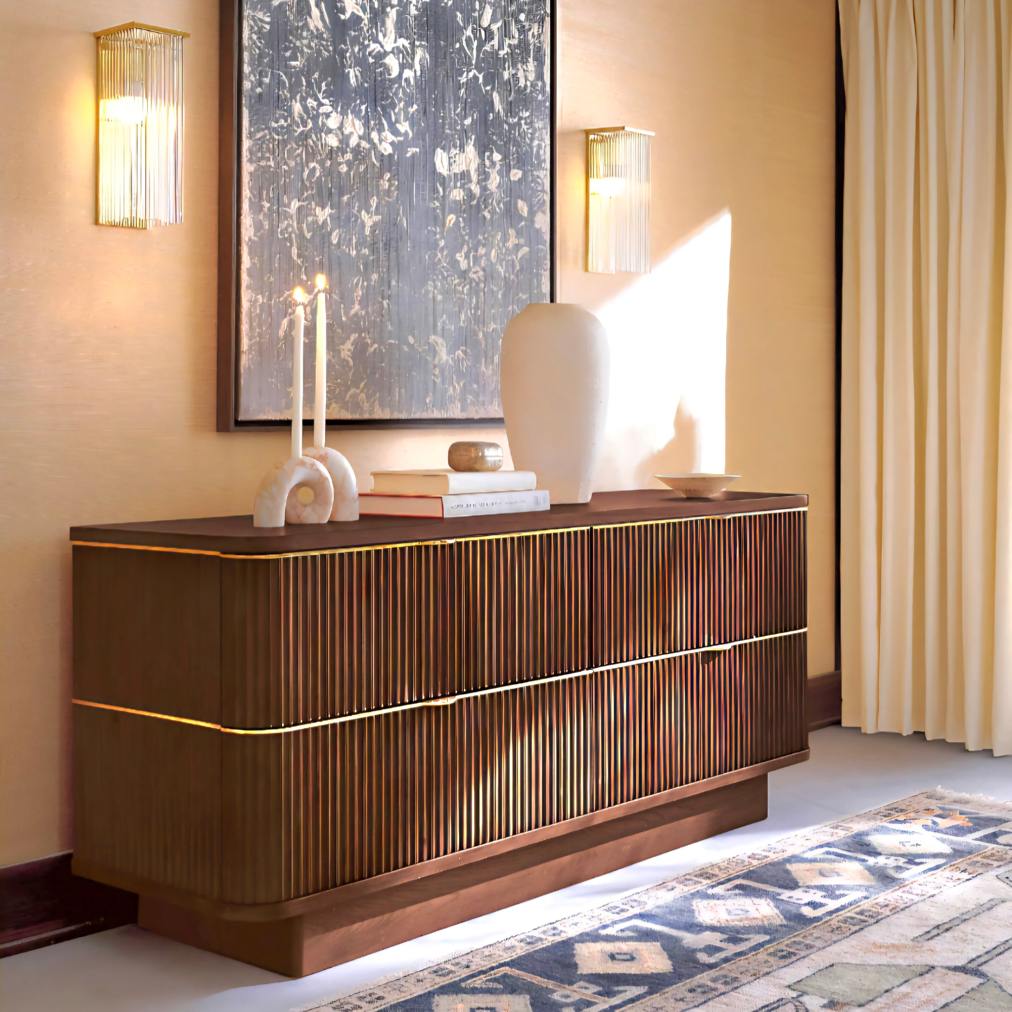 THE ONE × Davison — Fluted Dark Oak Media Console
