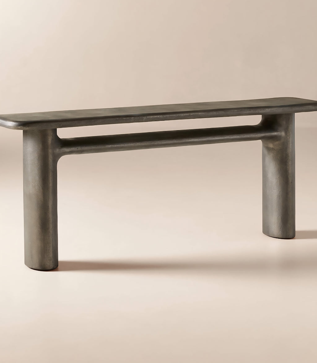 THE ONE × Hollis — Charcoal Grey Cast Aluminum Console Table