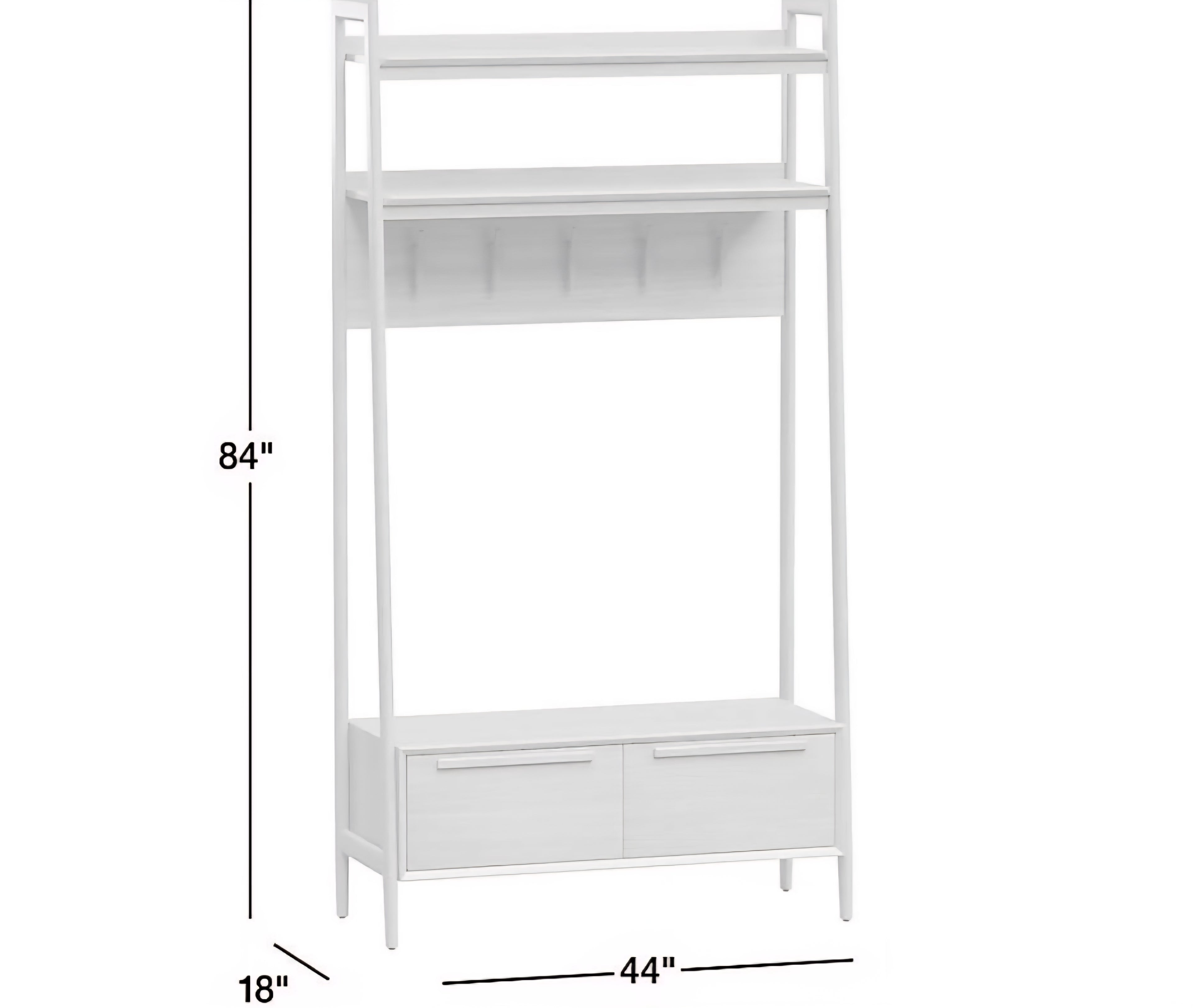 THE ONE × Tate — Walnut Wood Hall Tree with Bench and Shoe Storage (44")
