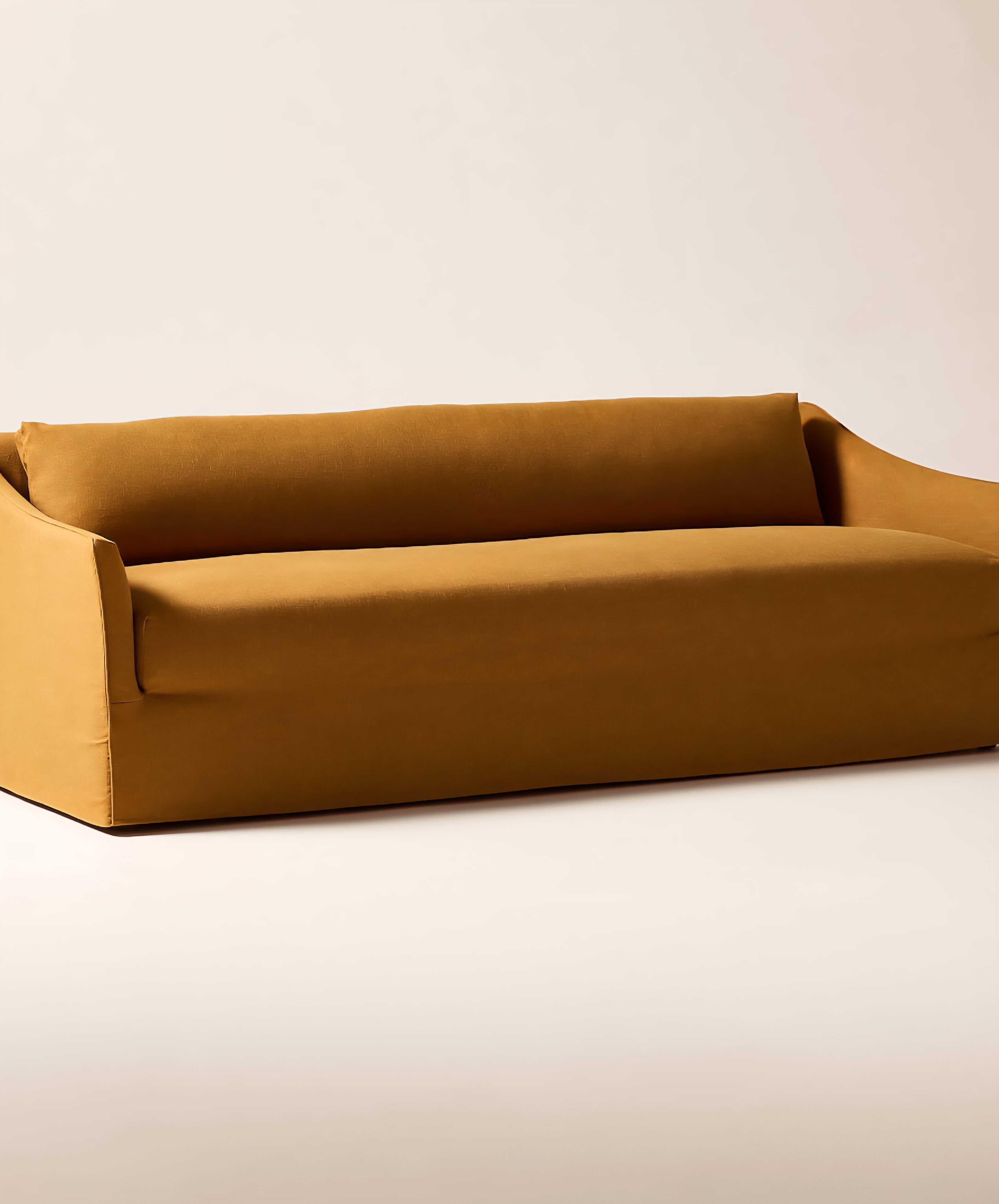 THE ONE × Bristol — Cognac Slipcovered Performance Linen Sofa