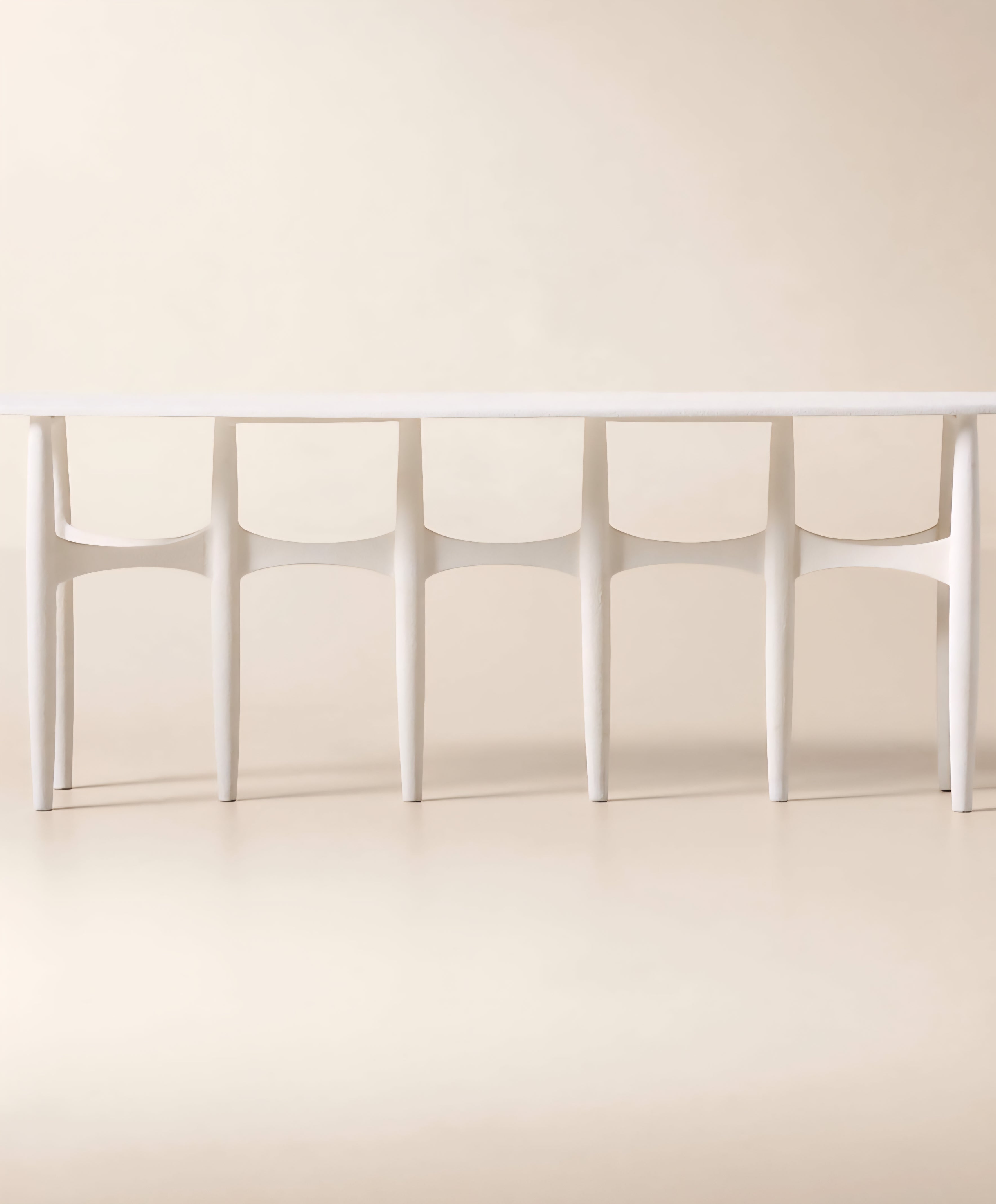 THE ONE × Bixby — White Cast Aluminum Console Table