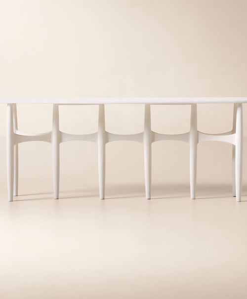 THE ONE × Bixby — White Cast Aluminum Console Table
