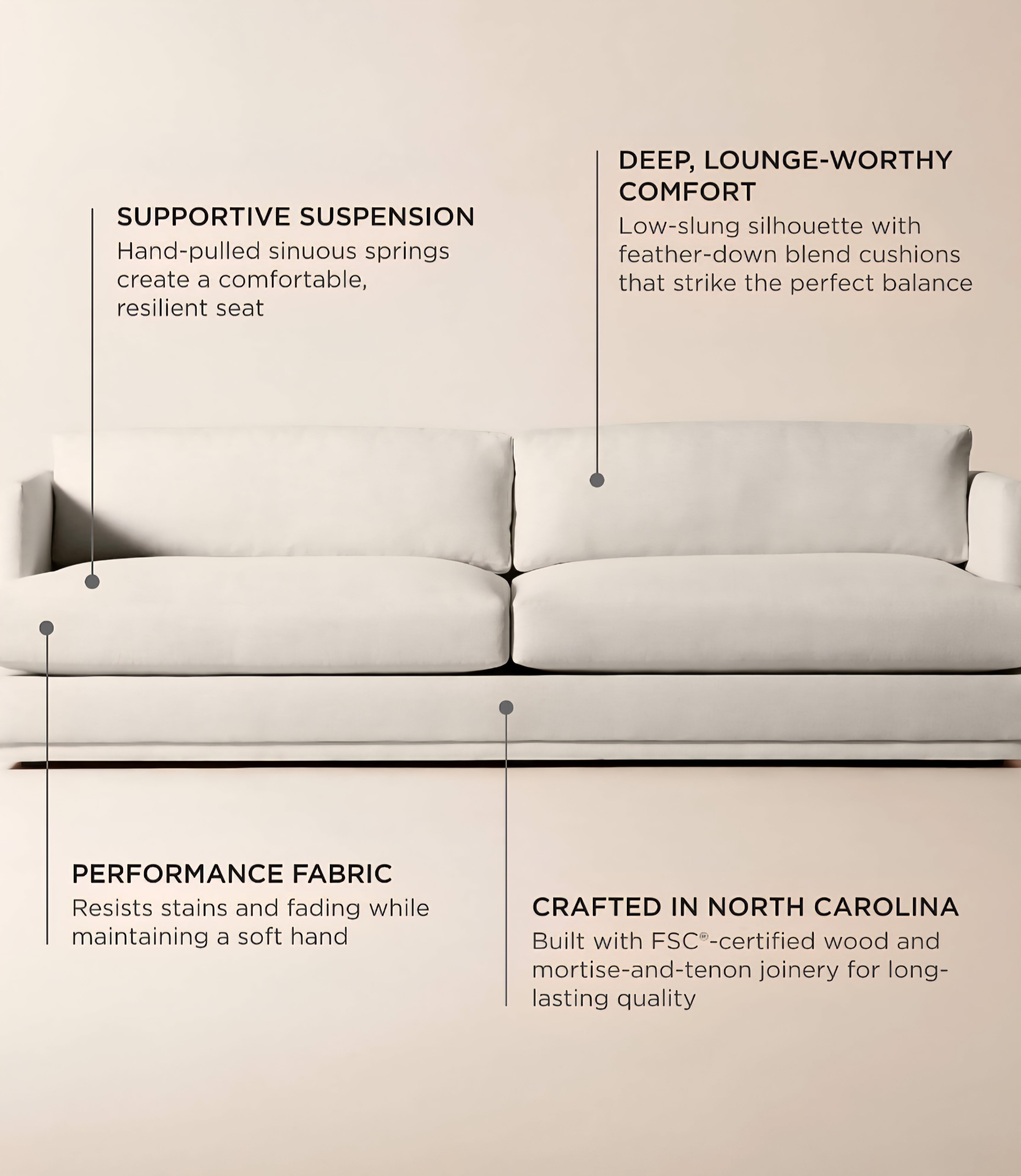 THE ONE × Seneca — Off-White Performance Fabric Sleeper Sofa