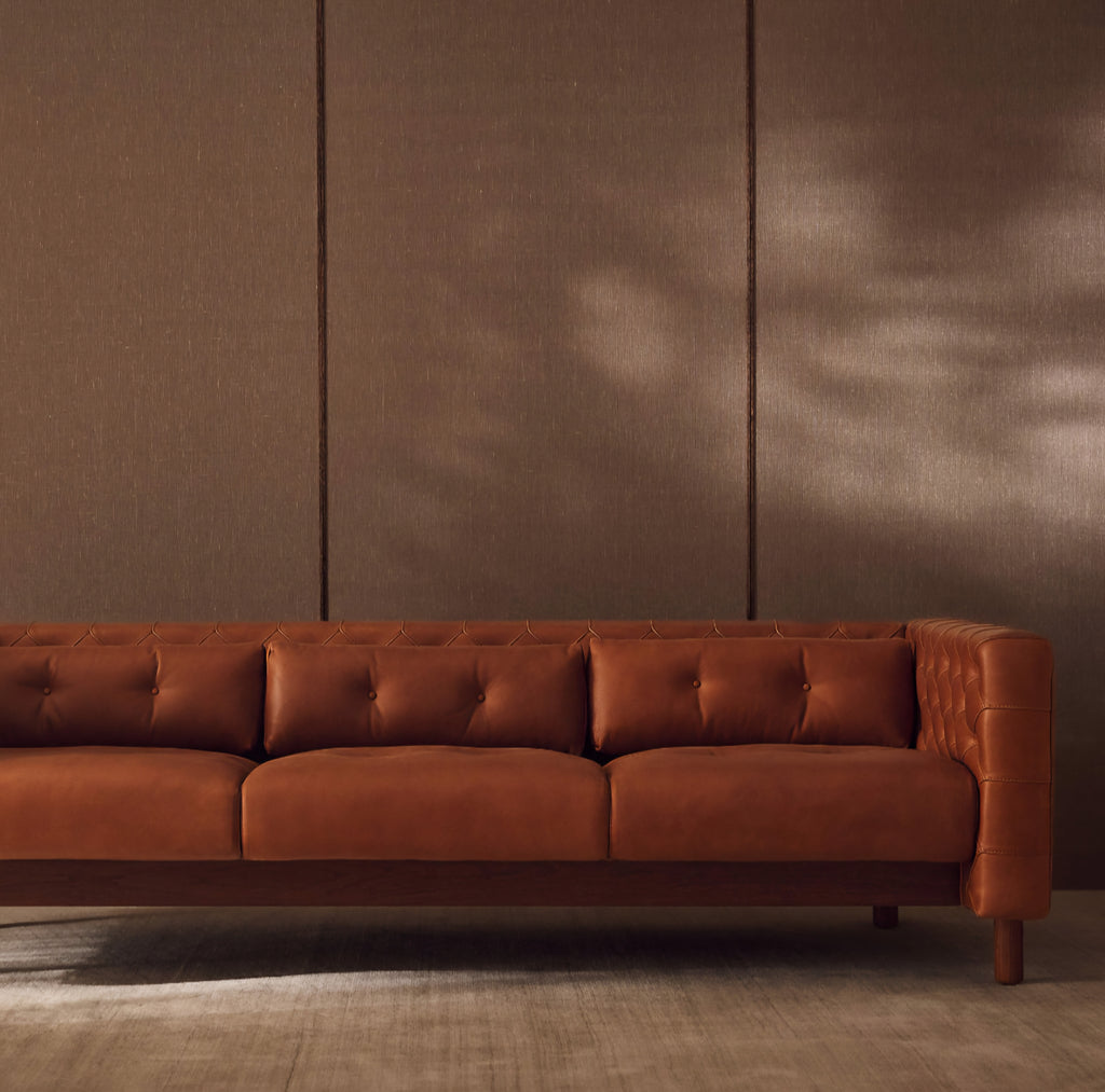 THE ONE × Marconi — Tufted Leather & Velvet Sofa