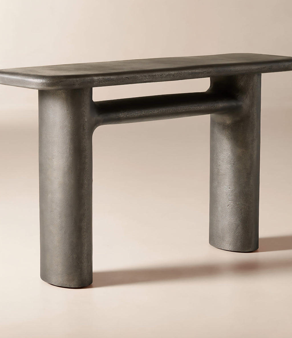 THE ONE × Hollis — Charcoal Grey Cast Aluminum Console Table