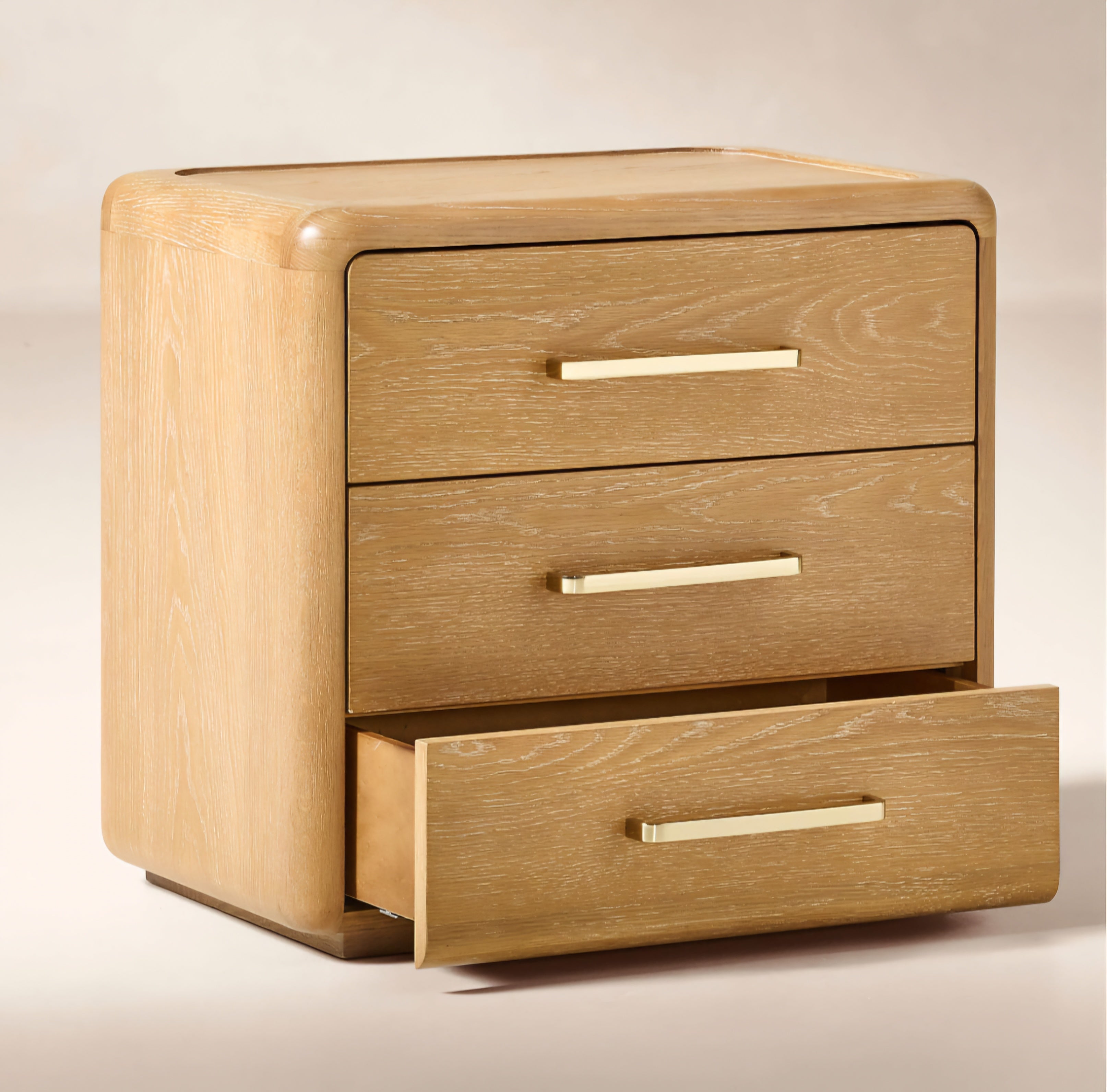 THE ONE × Abbott — 3-Drawer Wood Nightstand