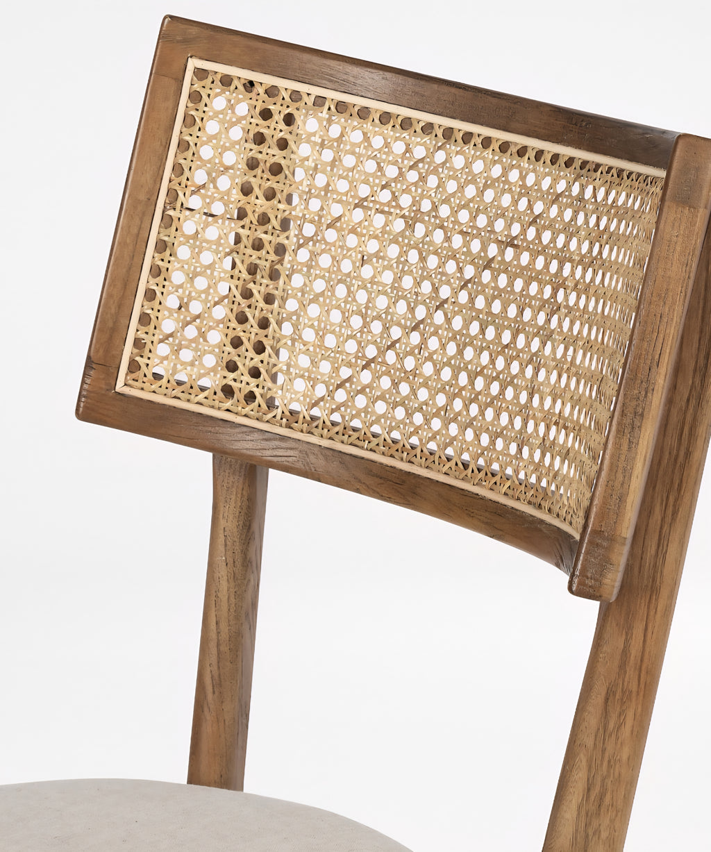 THE ONE × Libby — Light Brown Wood + Natural Cane Dining Chair
