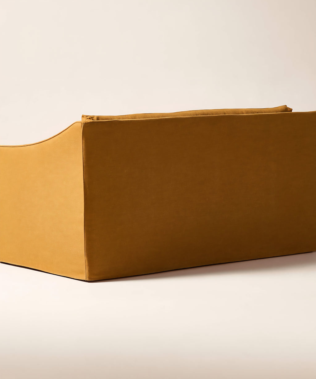 THE ONE × Bristol — Cognac Slipcovered Performance Linen Sofa