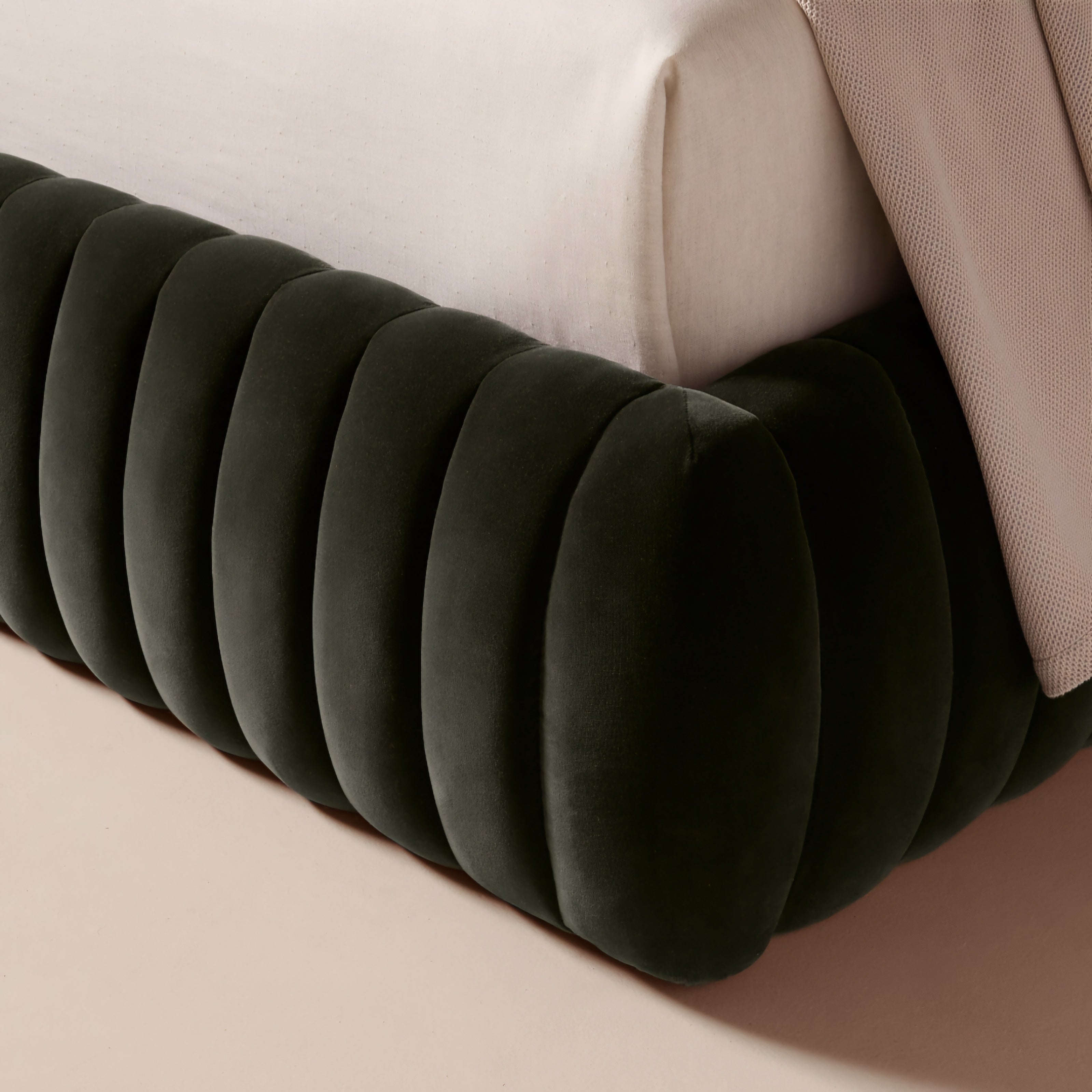 THE ONE × Wolcott — Channeled Mink Velvet King Bed