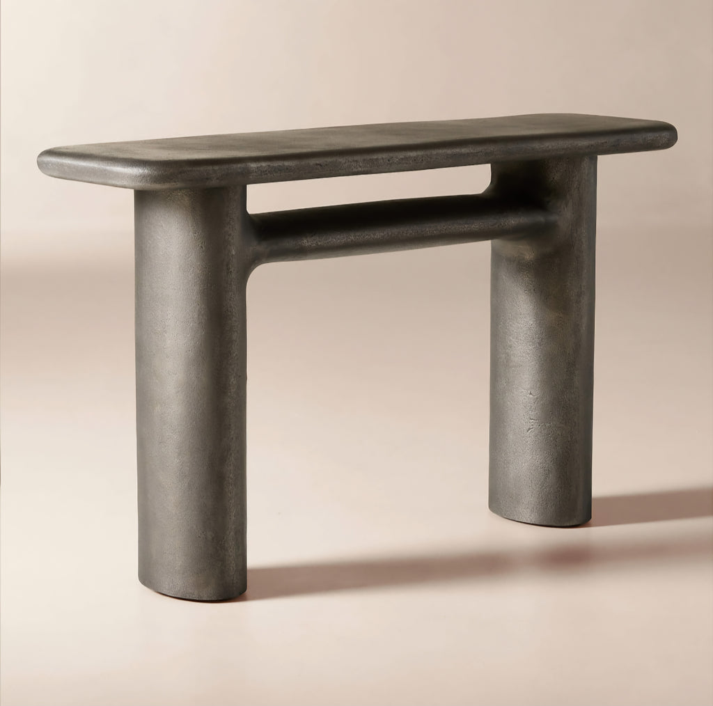 THE ONE × Hollis — Charcoal Grey Cast Aluminum Console Table