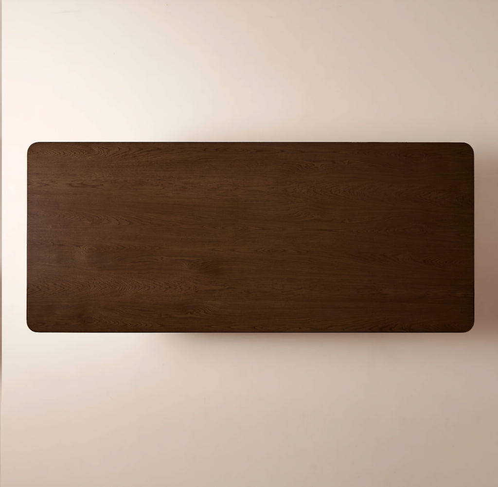 THE ONE × Davison — 55" Round Fluted Dark Oak Dining Table
