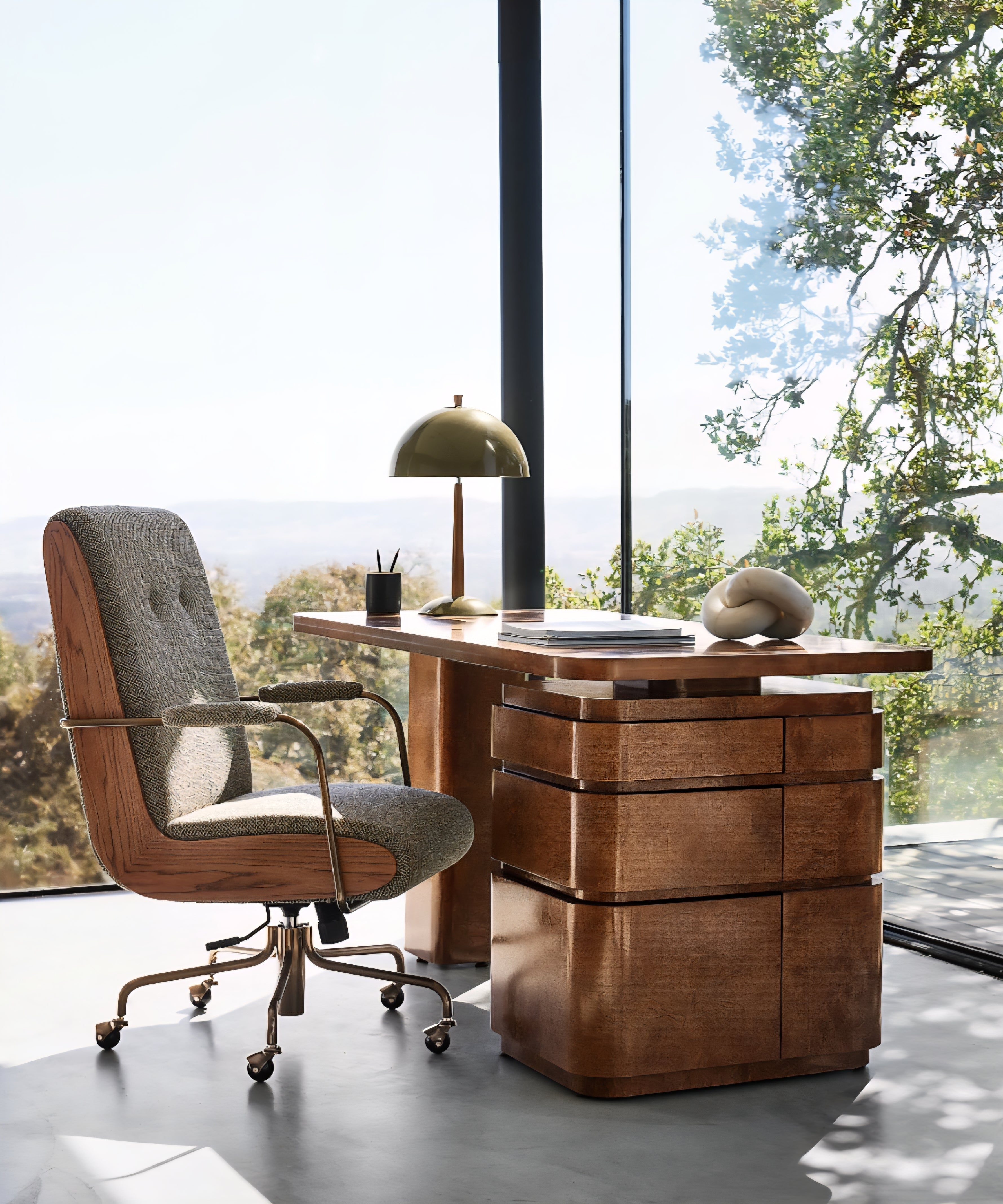 THE ONE × Ellison — Green Woven High-Back Office Chair