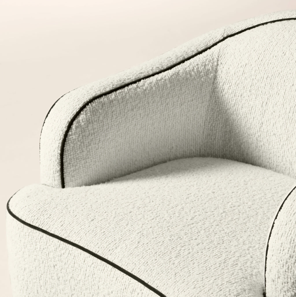 THE ONE × Mylene — Ivory Boucle Swivel Chair