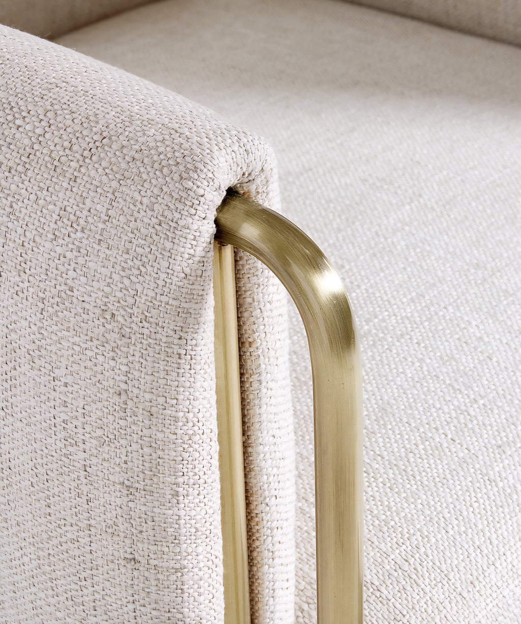 THE ONE × Caterina — Natural Upholstered Office Chair with Brass Base