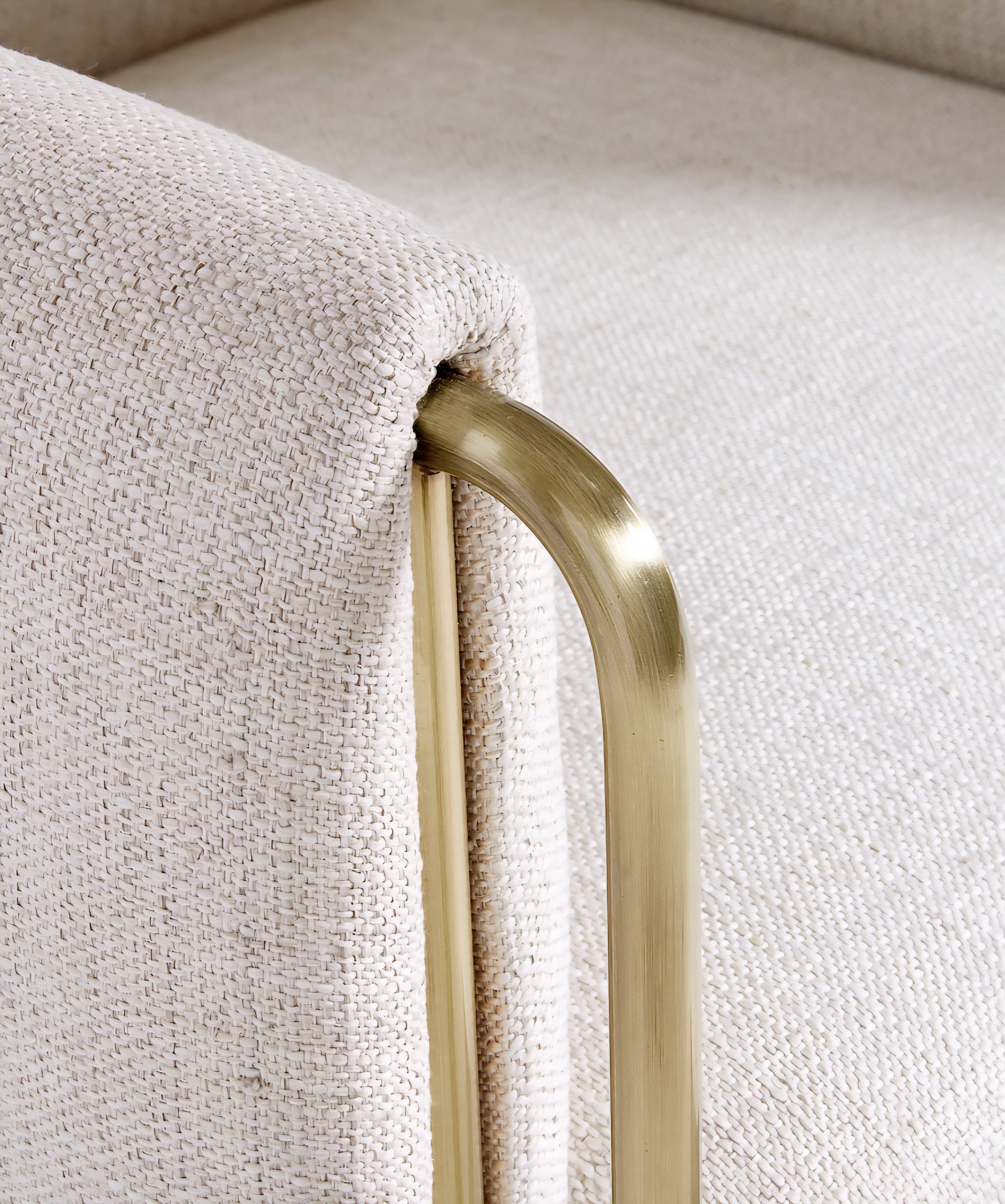 THE ONE × Caterina — Natural Upholstered Office Chair with Brass Base