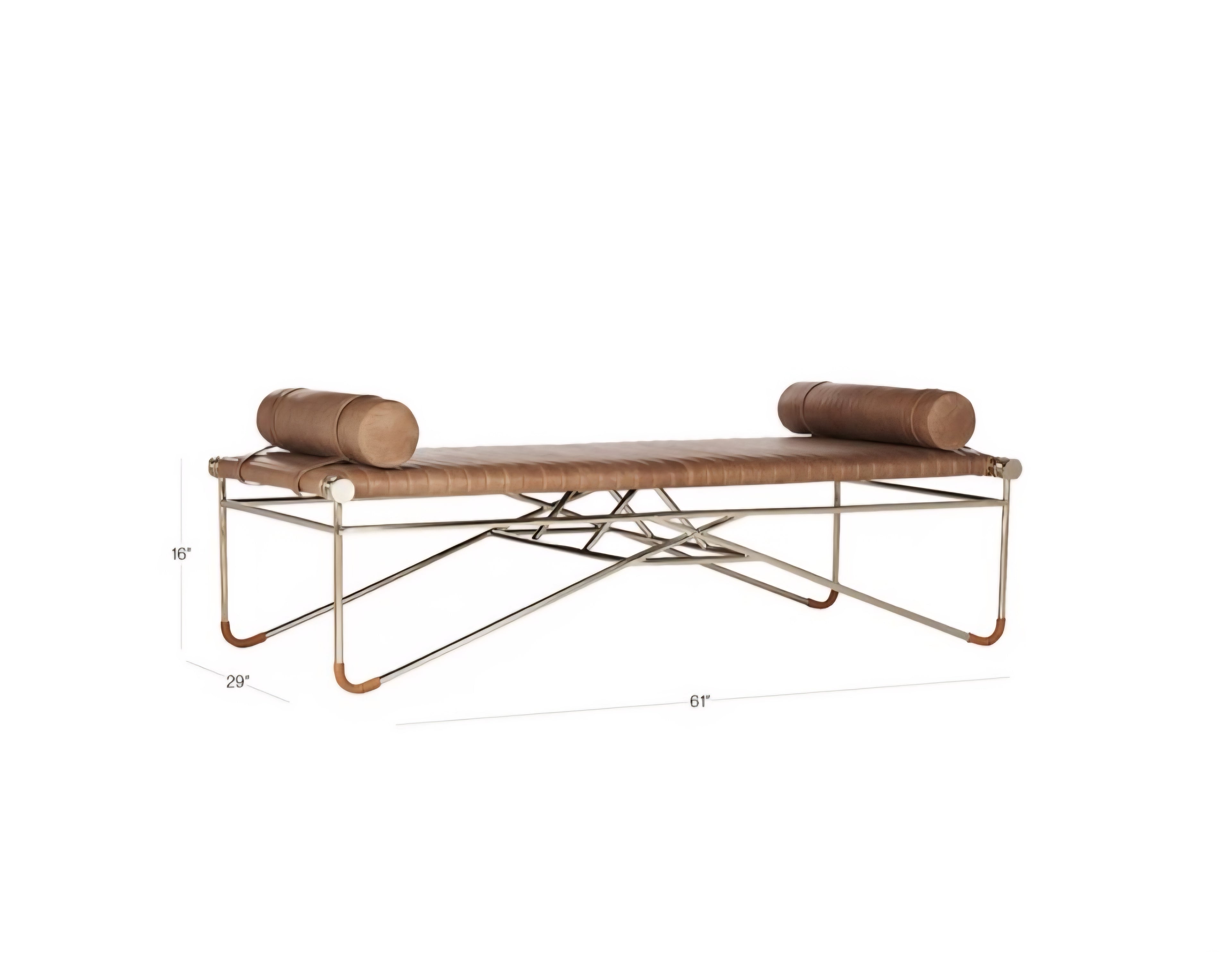 THE ONE × La Strizza — Saddle Leather Bench with Bolster Pillows