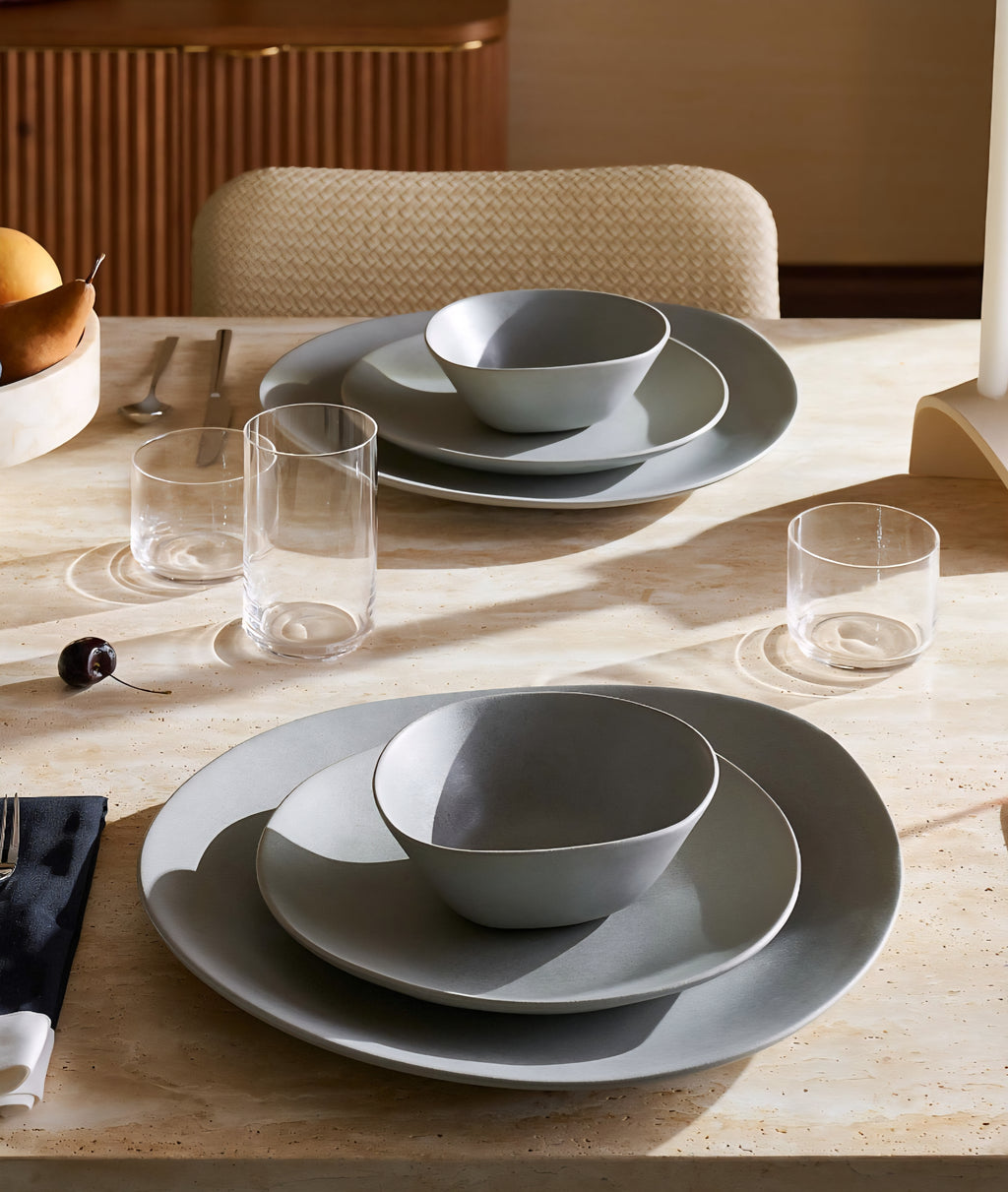THE ONE × Selene — Ivory Stoneware Soup & Pasta Bowls