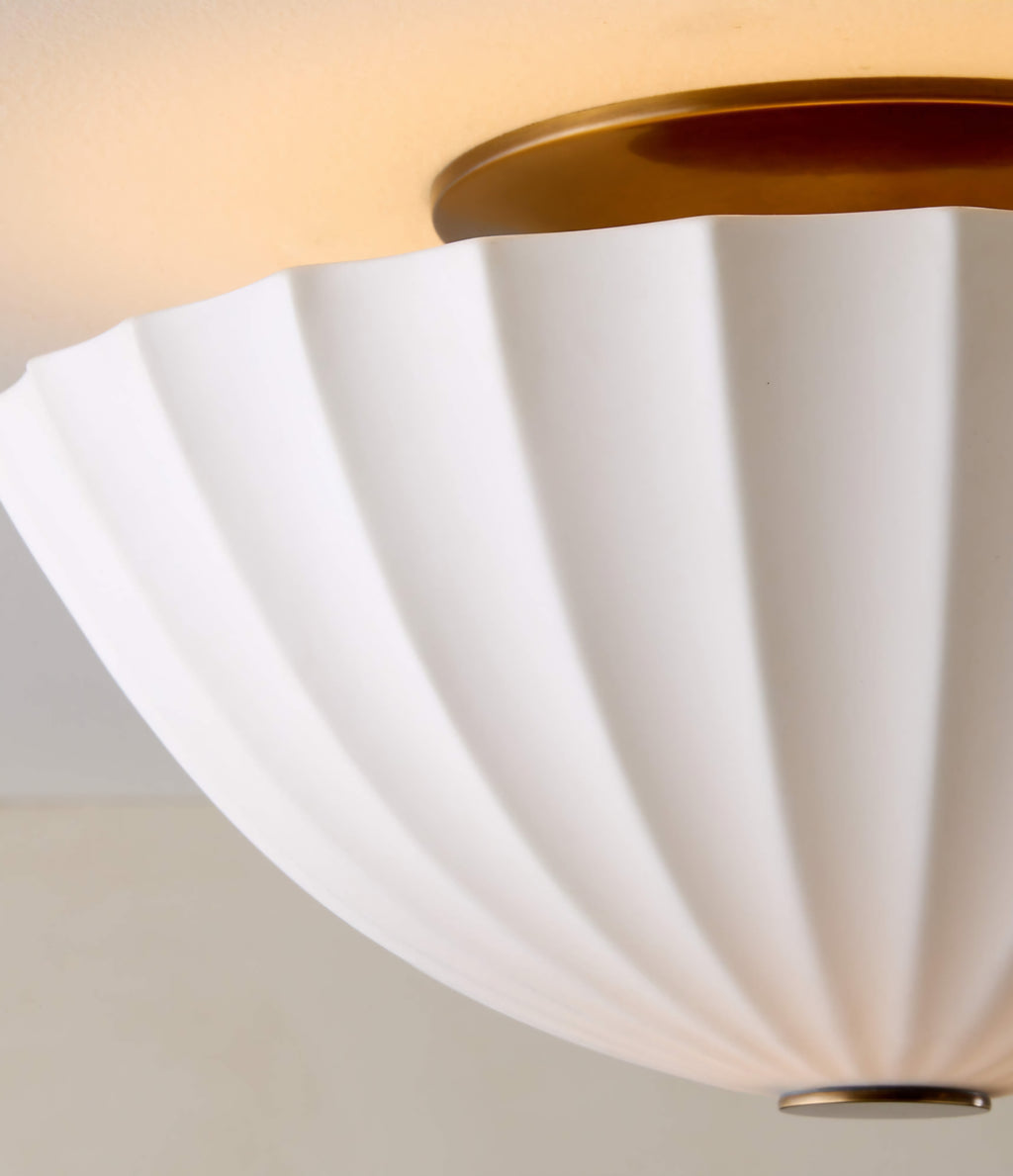 THE ONE × Jeanne — Fluted White Porcelain Flush Mount Light