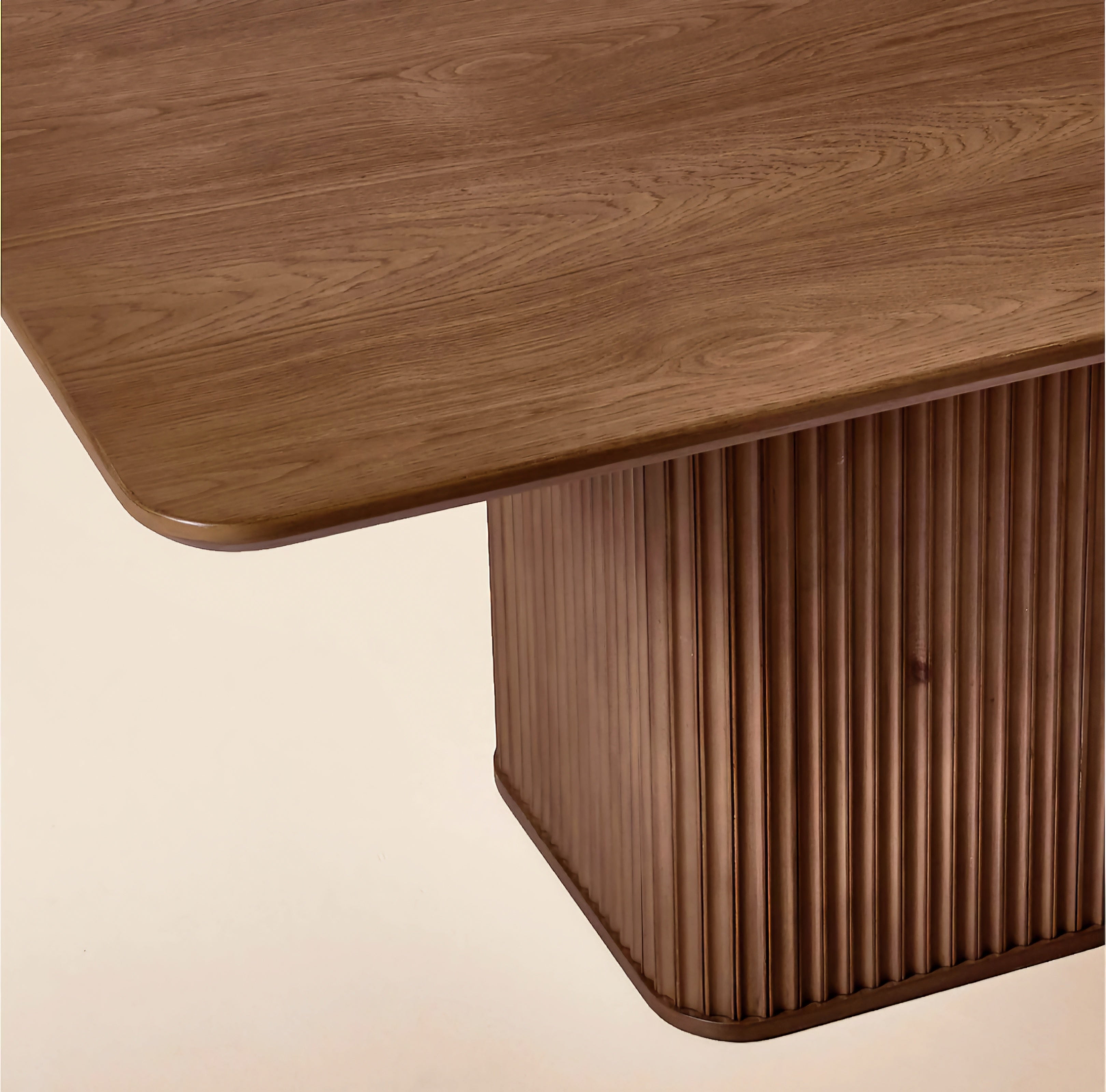 THE ONE × Davison — 55" Round Fluted Dark Oak Dining Table
