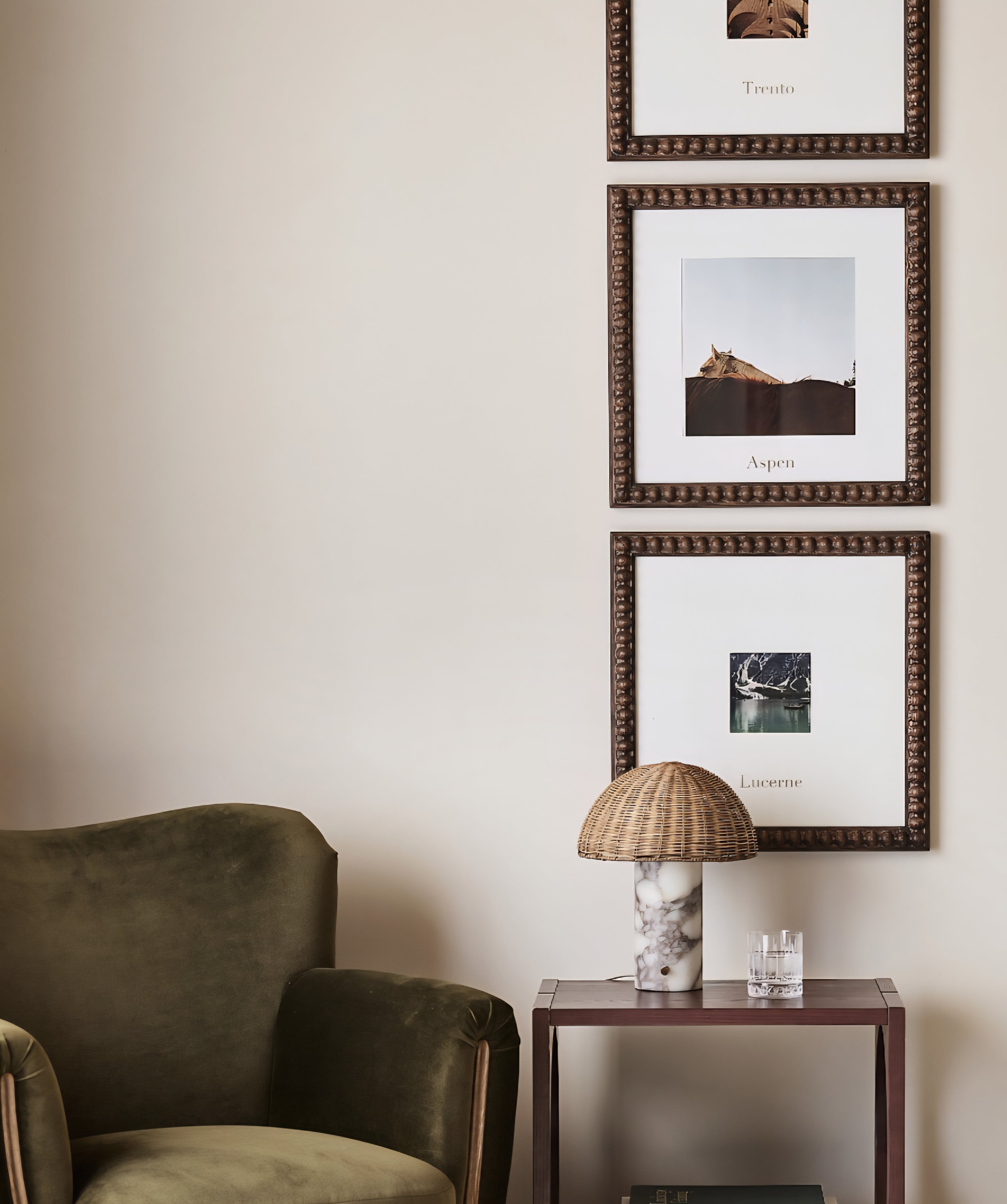 THE ONE × Seine — Calacatta Marble Mini Lamp with Rattan Shade