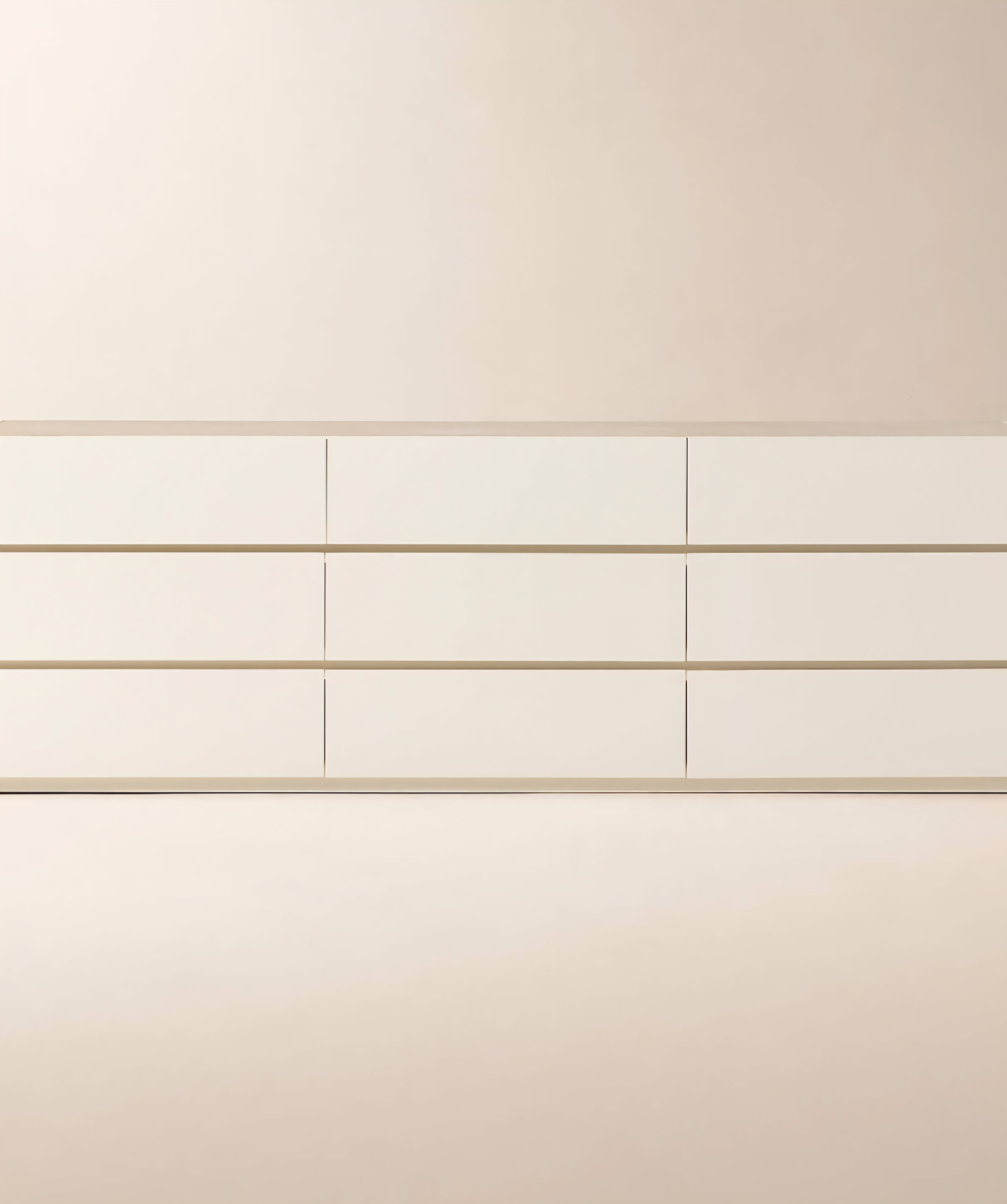 THE ONE × Dover — 9-Drawer Warm White Lacquered Dresser with Travertine Top