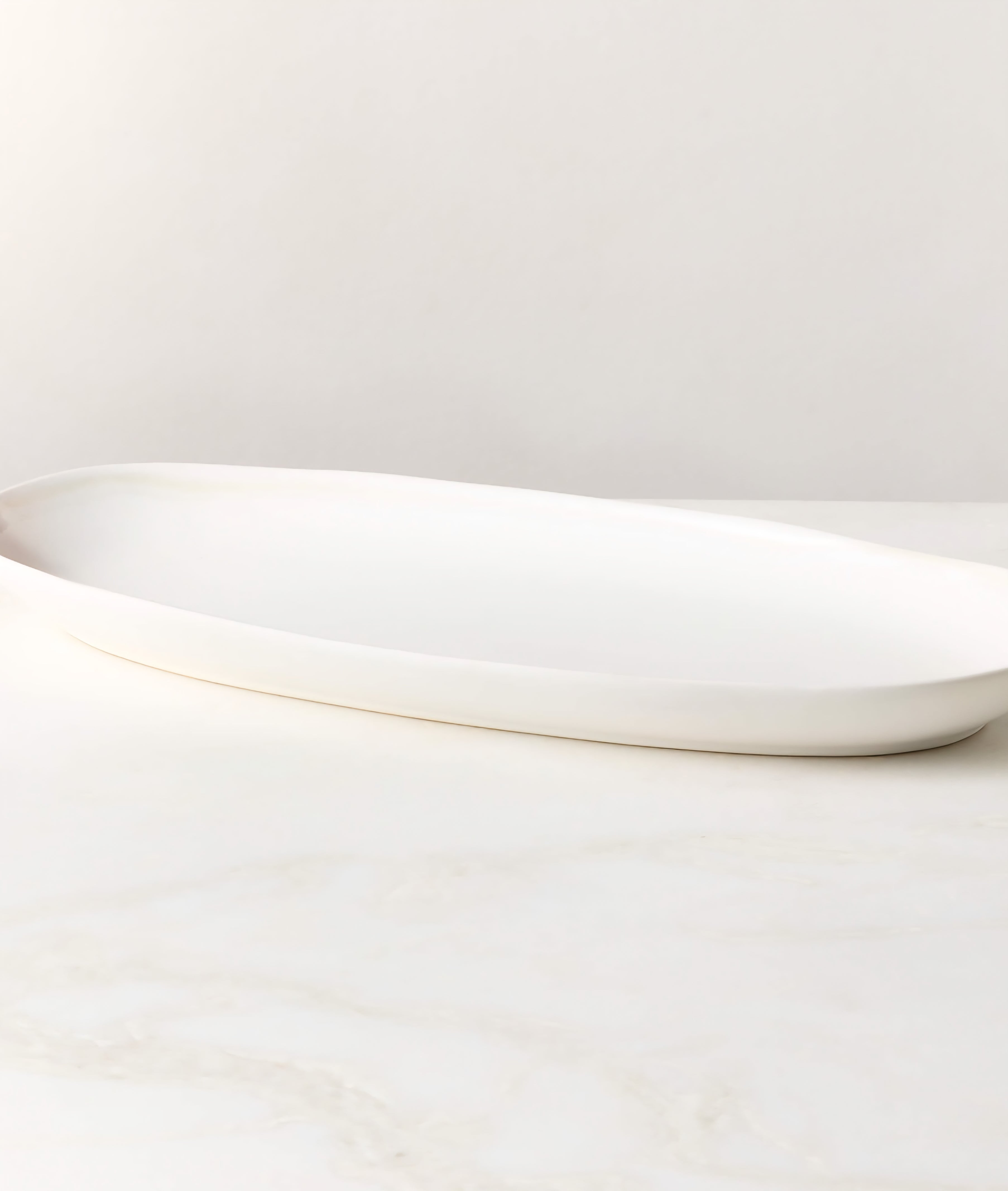 THE ONE × Hyacinth — Oval Black Serving Platter with Reactive Glaze