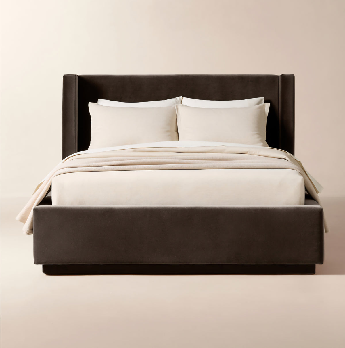 THE ONE × Russell — Velvet Upholstered Queen Storage Bed