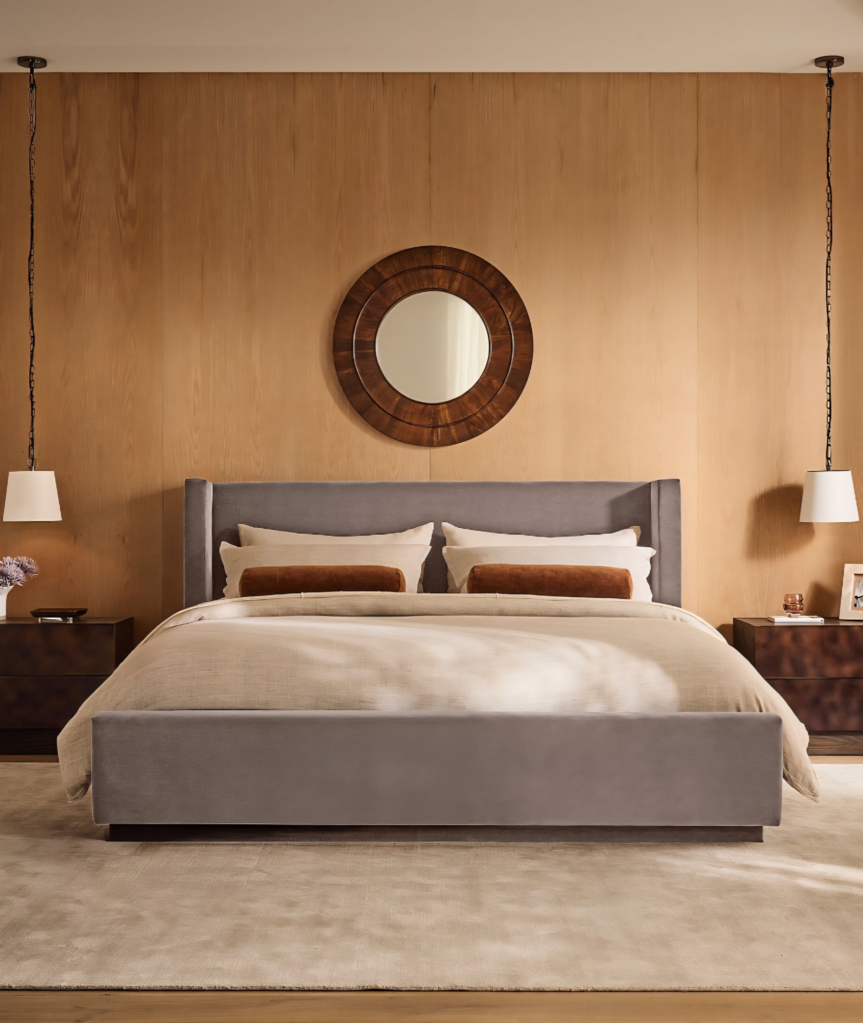THE ONE × Russell — Velvet Upholstered Queen Storage Bed