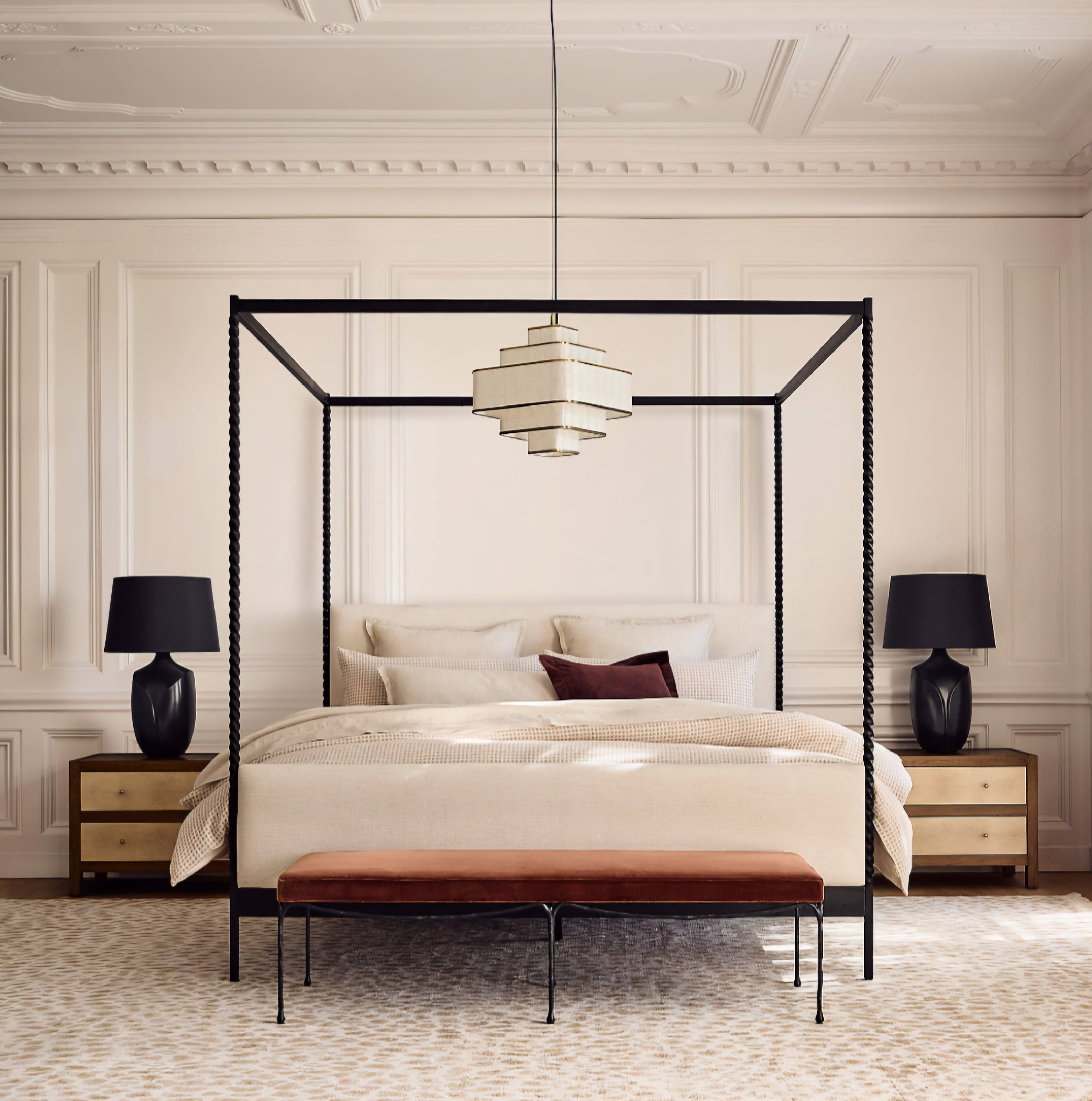 THE ONE × Layton — White Oak and Shagreen 2-Drawer Nightstand