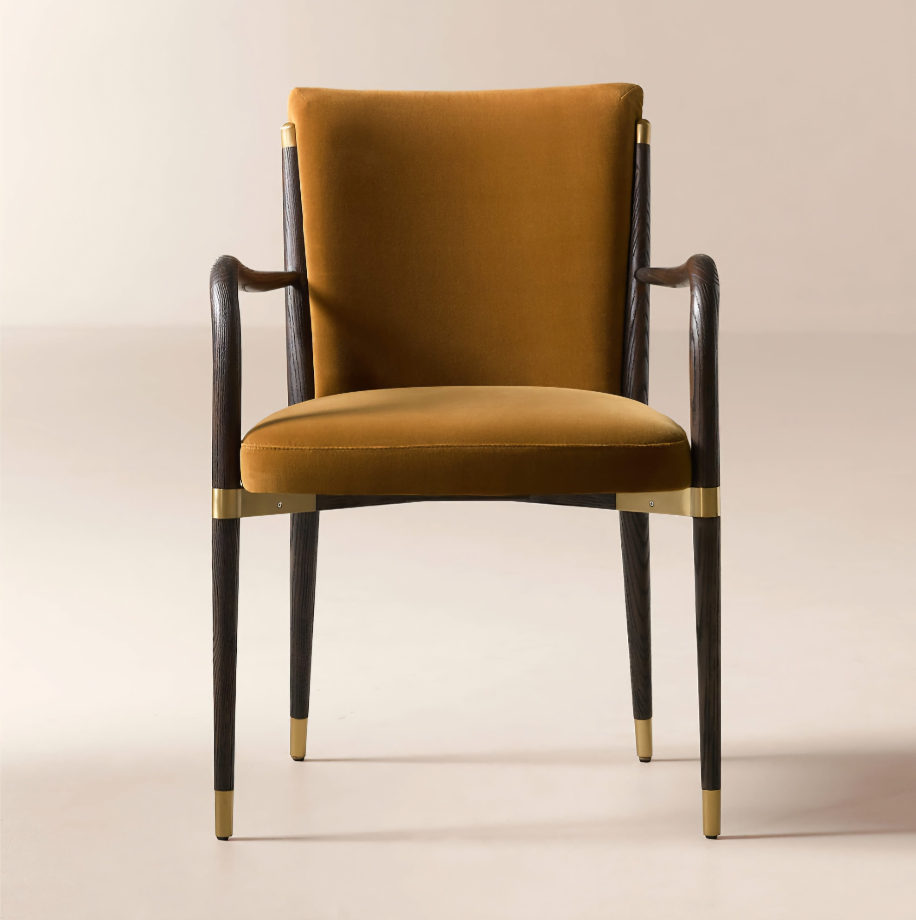 THE ONE × Norrie — Smoked Amber Velvet Dining Armchair
