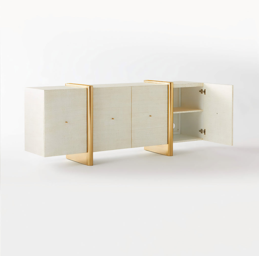 THE ONE × Dorset — White Lacquered Linen Credenza