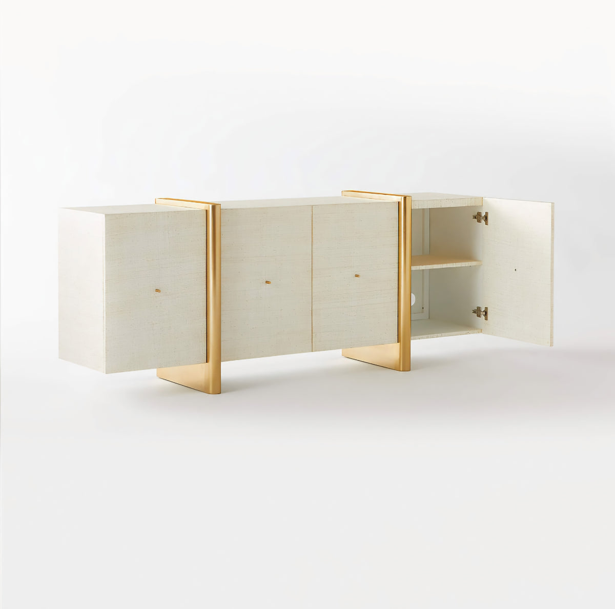 THE ONE × Dorset — White Lacquered Linen Credenza