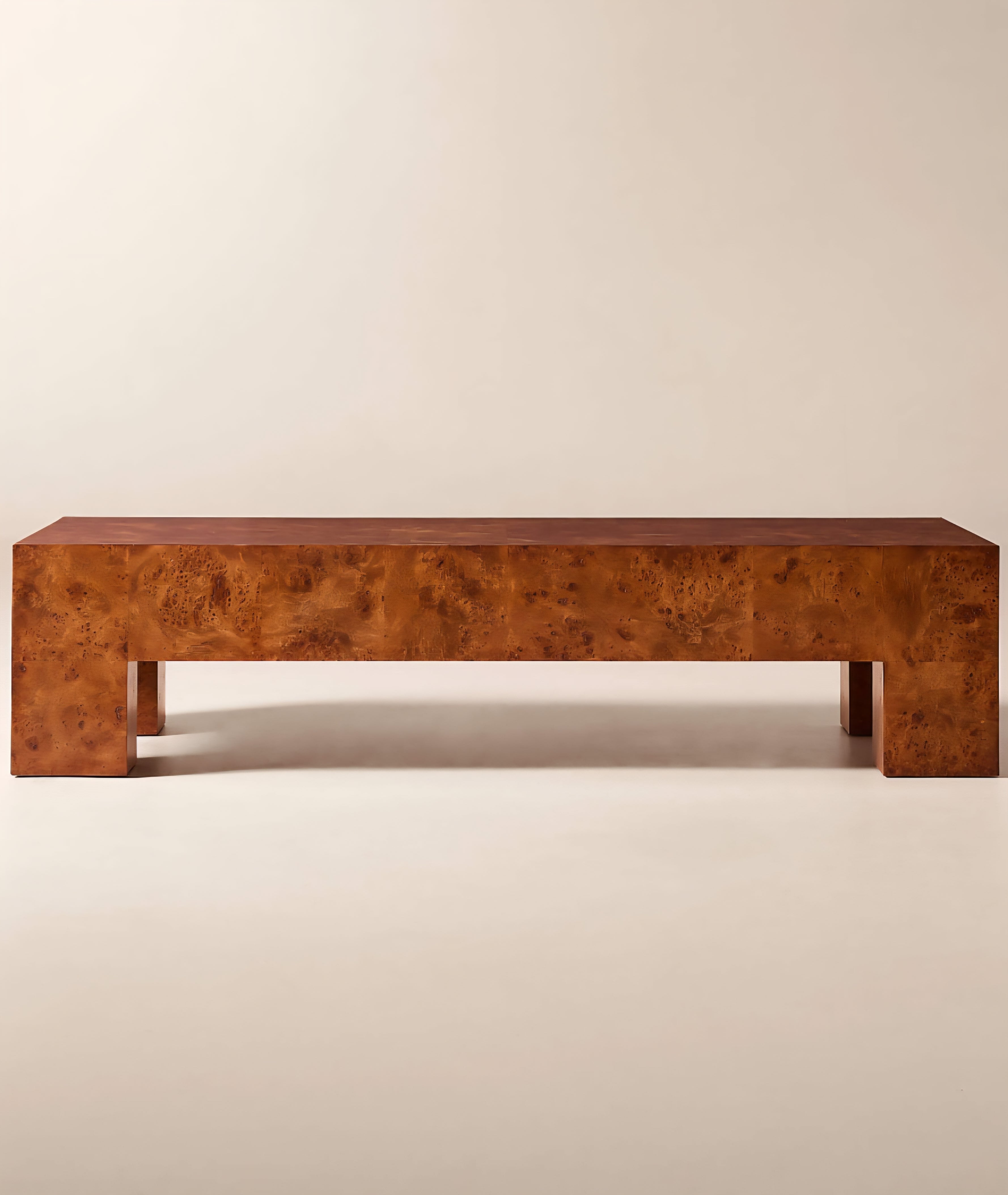 THE ONE × Scatola — Brown Burl Wood Coffee Table
