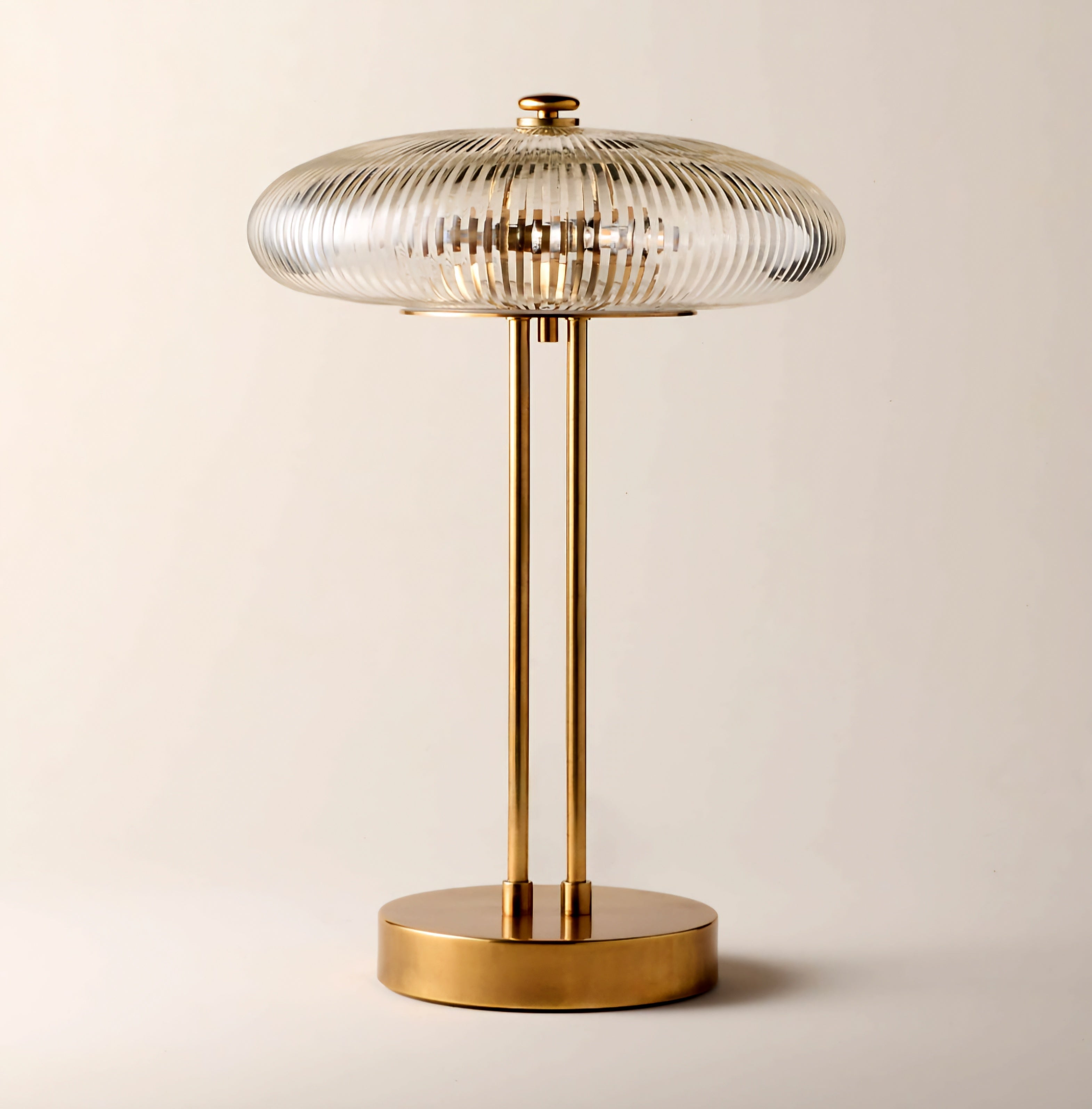 THE ONE × Tova — Ribbed Glass and Aged Brass Table Lamp 21"