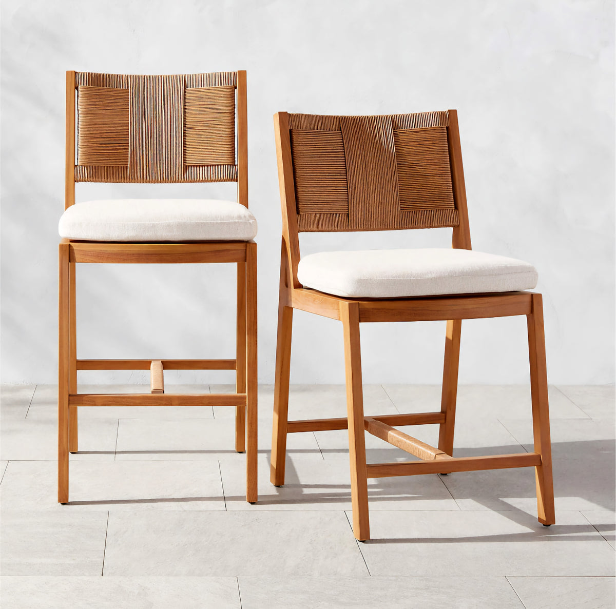 THE ONE × Roc — Teak and Rattan Stool