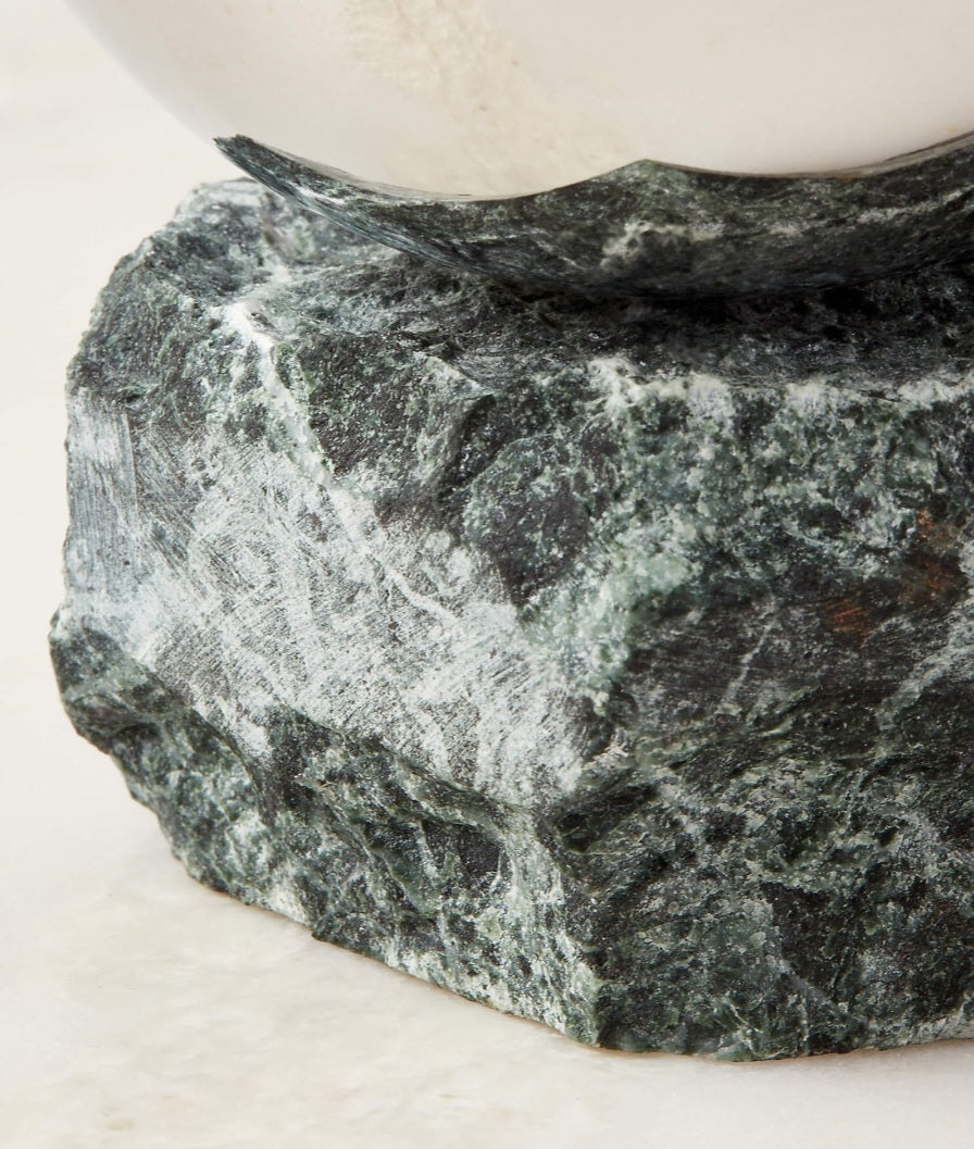 THE ONE × Laftin — Stainless Steel and Green Marble Snack Bowl
