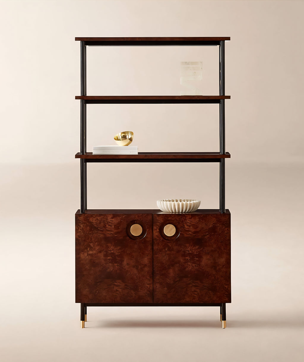 THE ONE × Carbon — Burl Wood Bookshelf